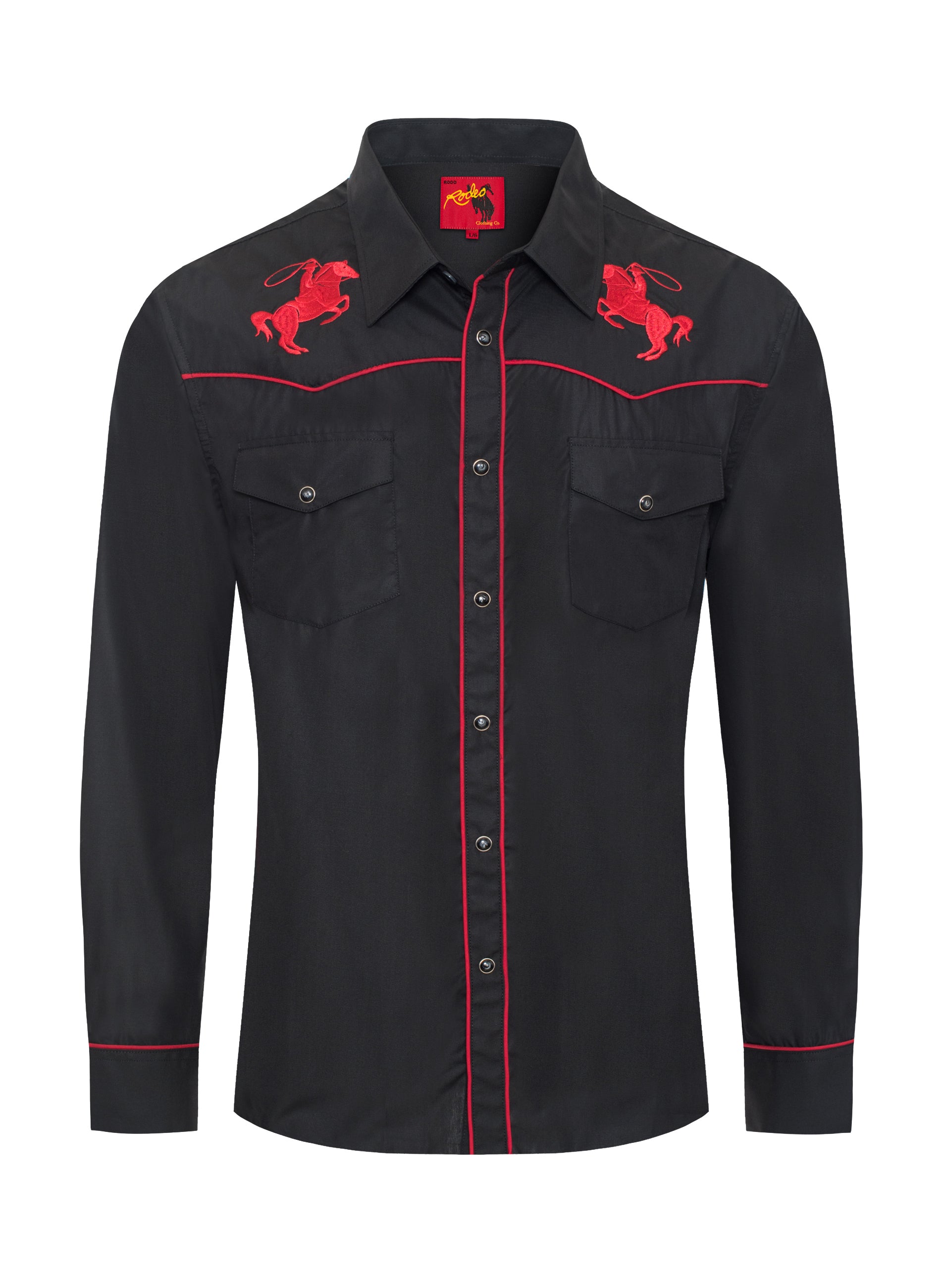 Men's Poly/Cotton L/S Horse Embroidery Western Shirts-PS560L-507 Men's Poly/Cotton L/S Horse Embroidery Western Shirts-PS560L-507