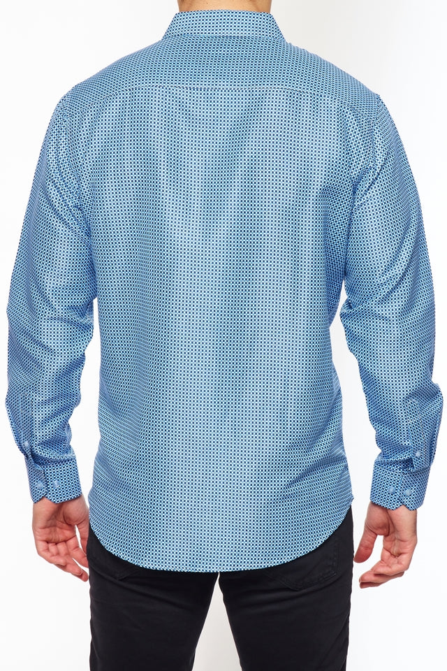 Mens Long Sleeve Printed Casual Button-Down Shirts HLS2004-115
