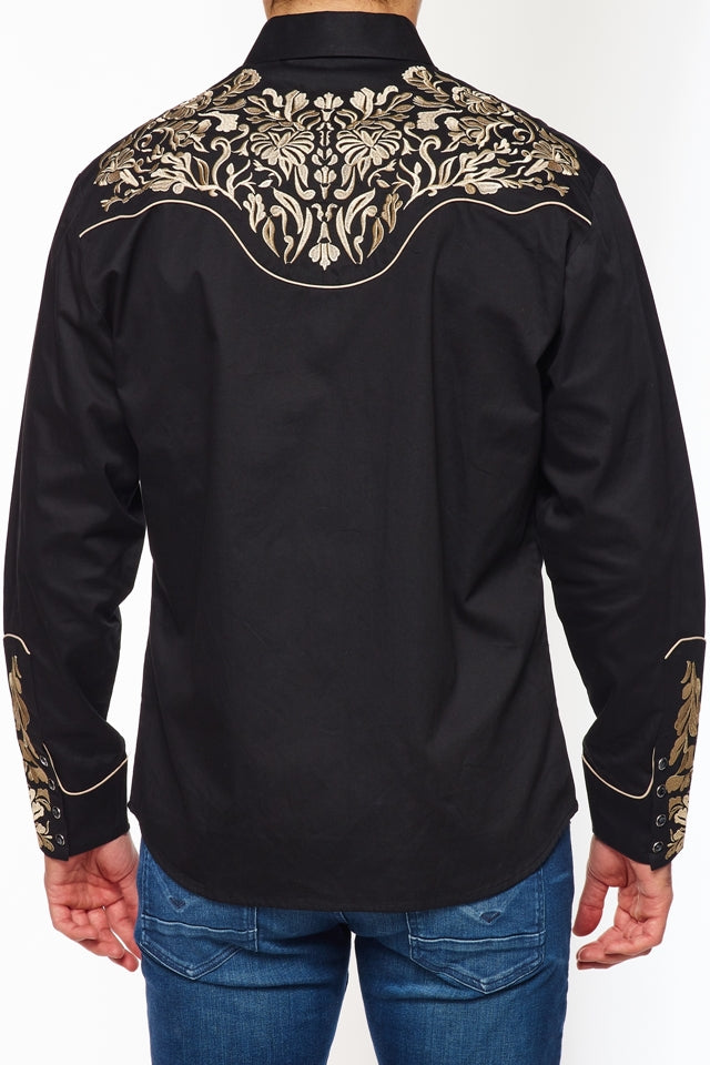 Men's Western Cowboy Embroidery Shirt -PS500L-544
