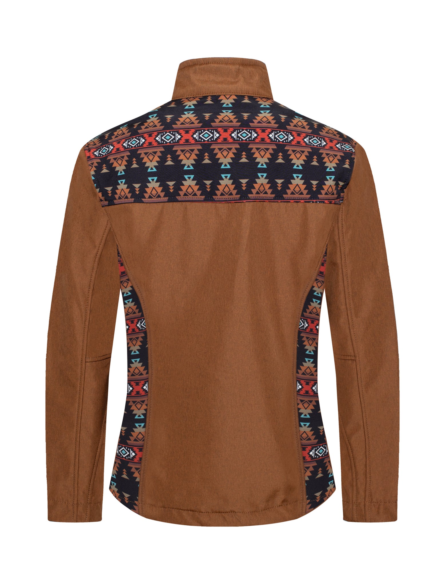 Women's Western Aztec Print Jacket -LJ650EMB-AZ-COGNAC-RUST