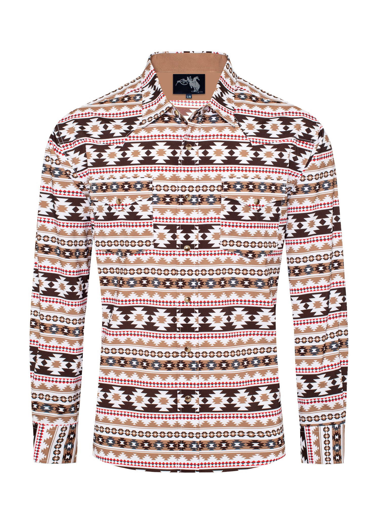 Men's Western Pearl Snap Aztec Print Shirt - MPS110L-103