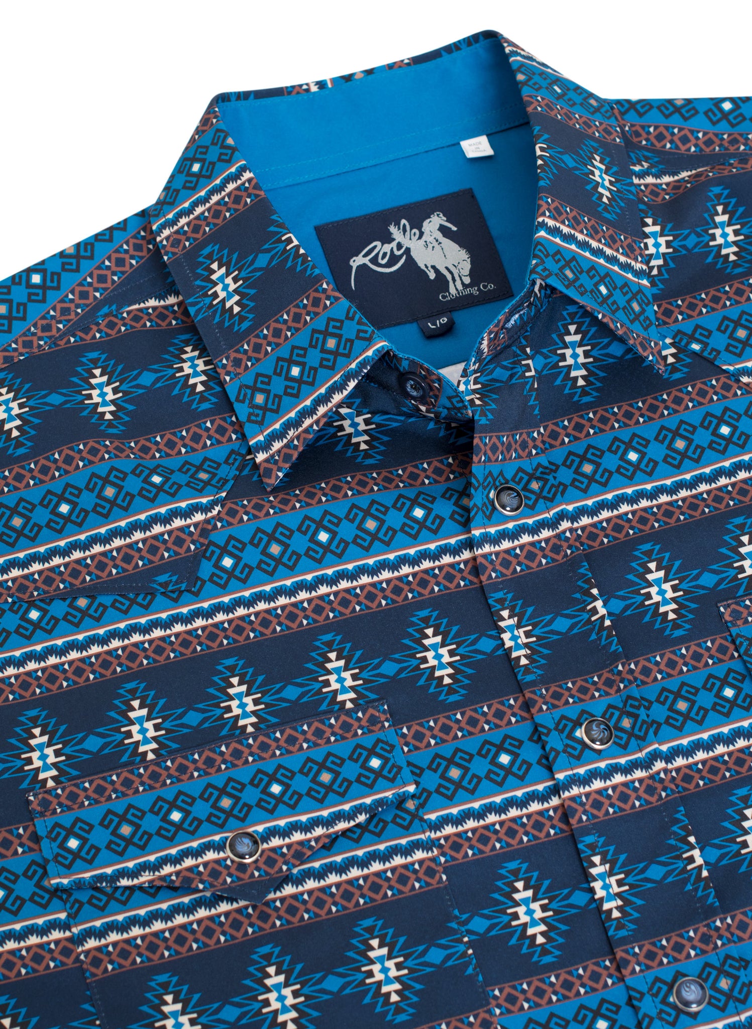 Men's Western Pearl Snap Aztec Print Shirt - MPS110L-104