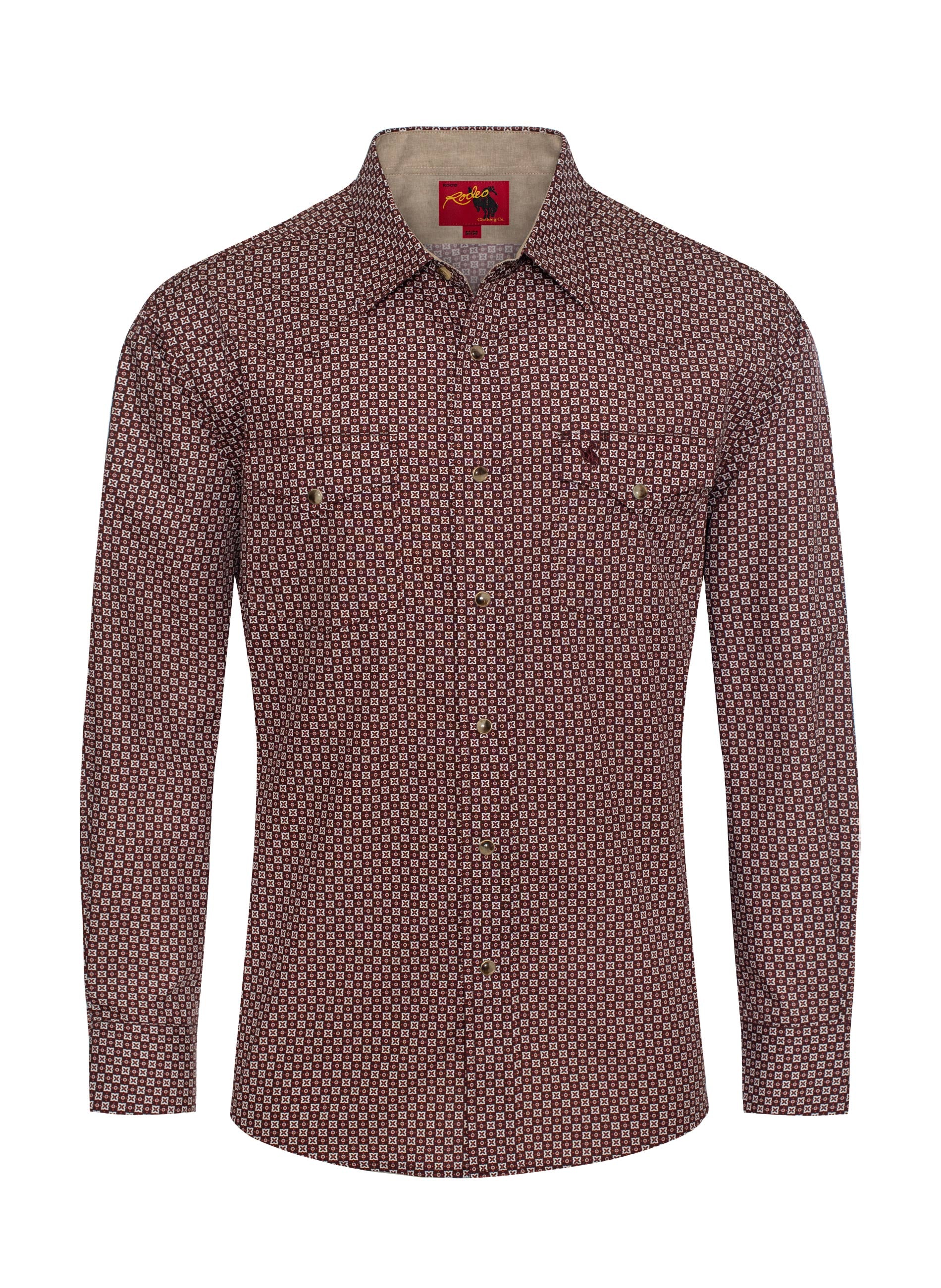 Men's Western Pearl Snap Print Shirt-PS100L-1083 Pack B(1S-2M-2L-1XL)