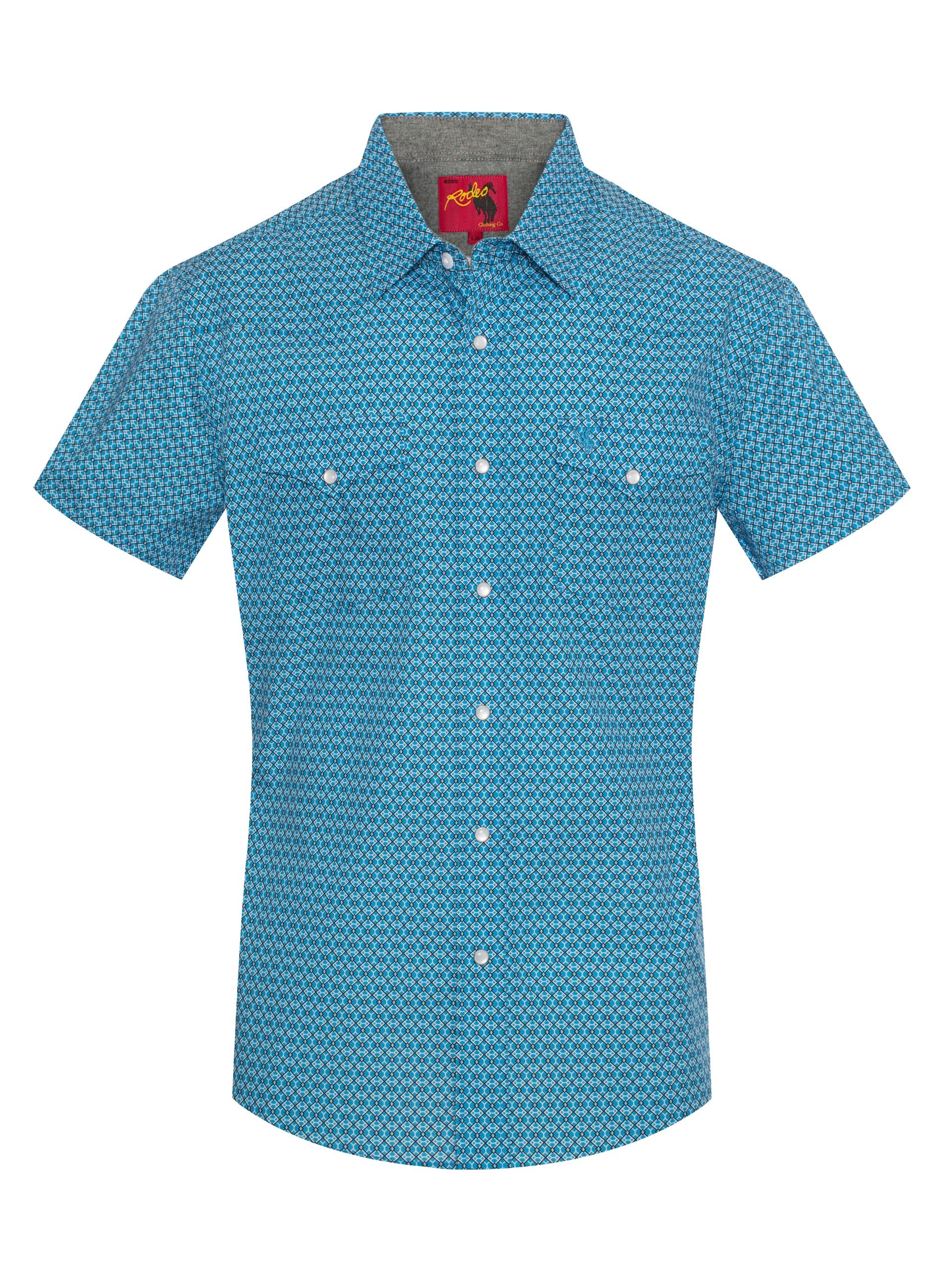 Men's Short Sleeve Pearl Snap Print Shirt-PS100S-1098 – Rodeo