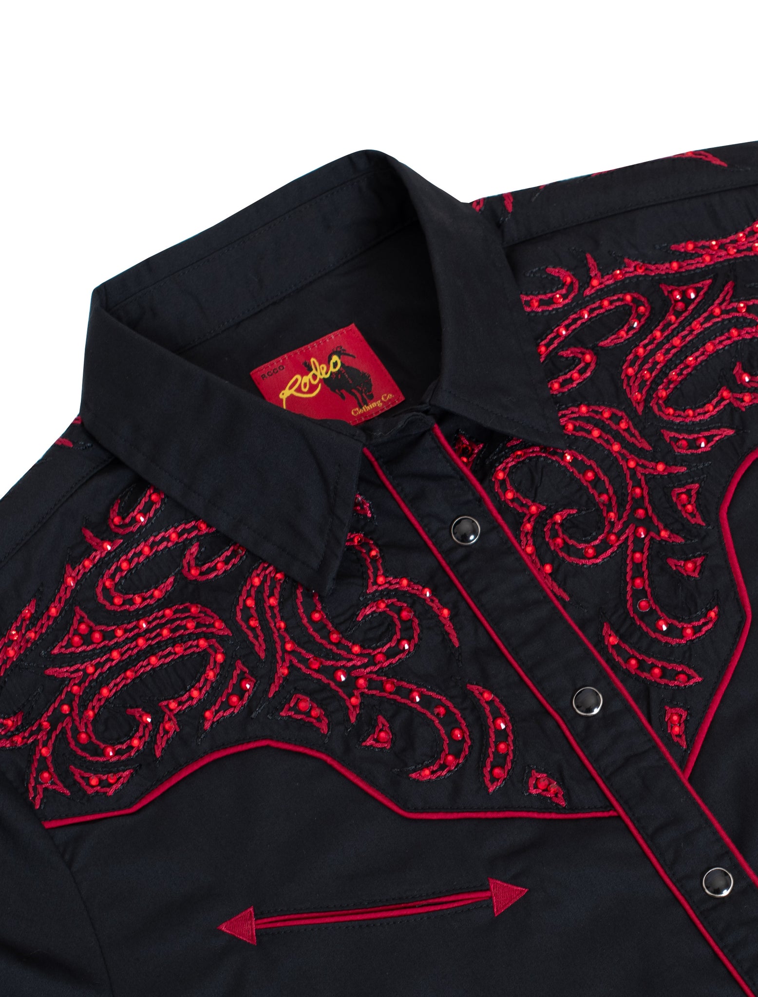 Women’s Western Embroidered diamond studded Shirts-LS500D-528
