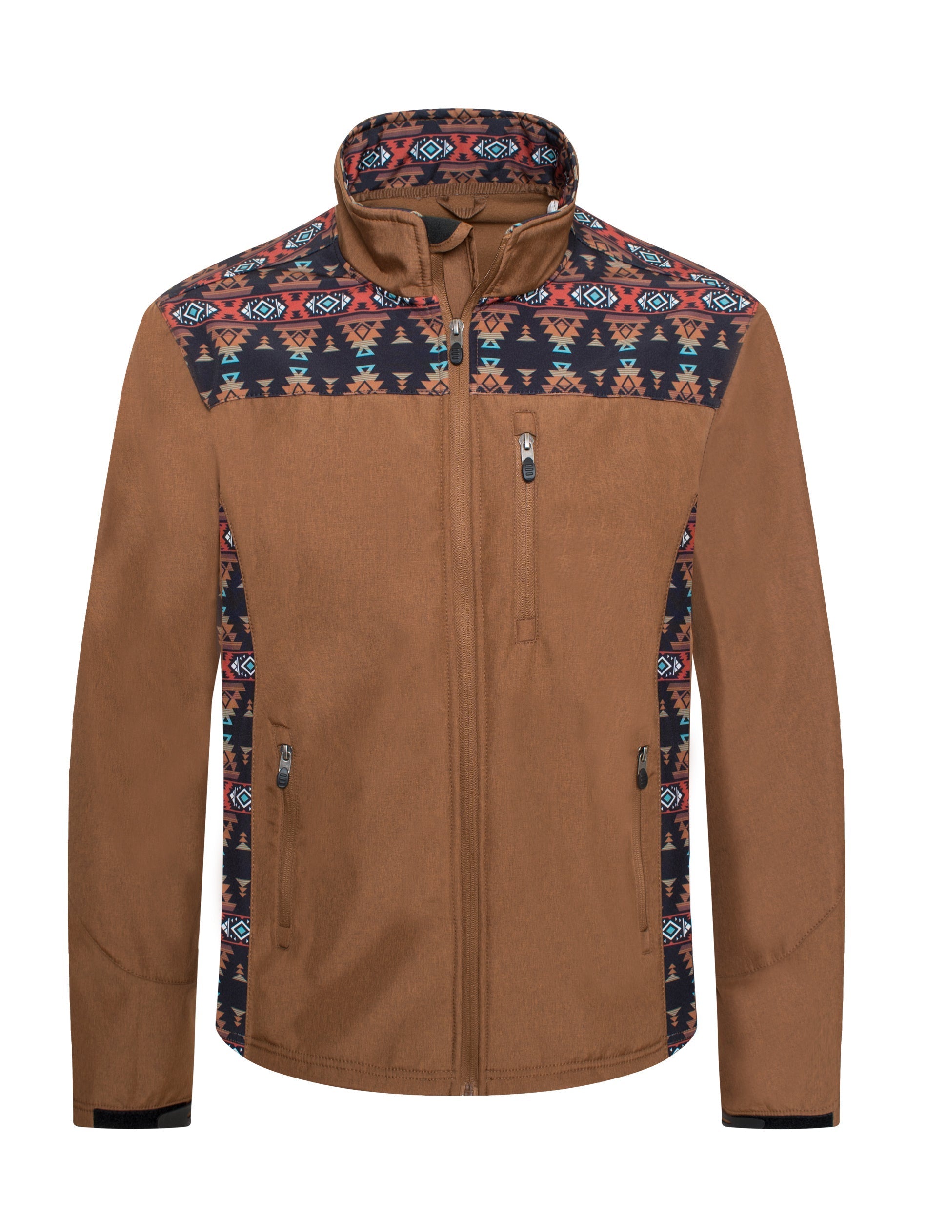 Men's Soft Shell Bonded Jacket-NJ650-EMB-MEX-BROWN main image 1