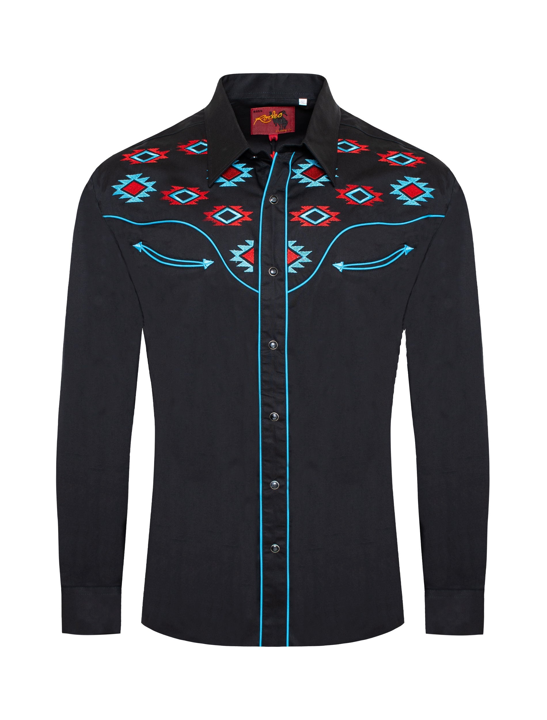 Rodeo Clothing Western Cowboy Dress Shirt with Embroidery for Outdoor