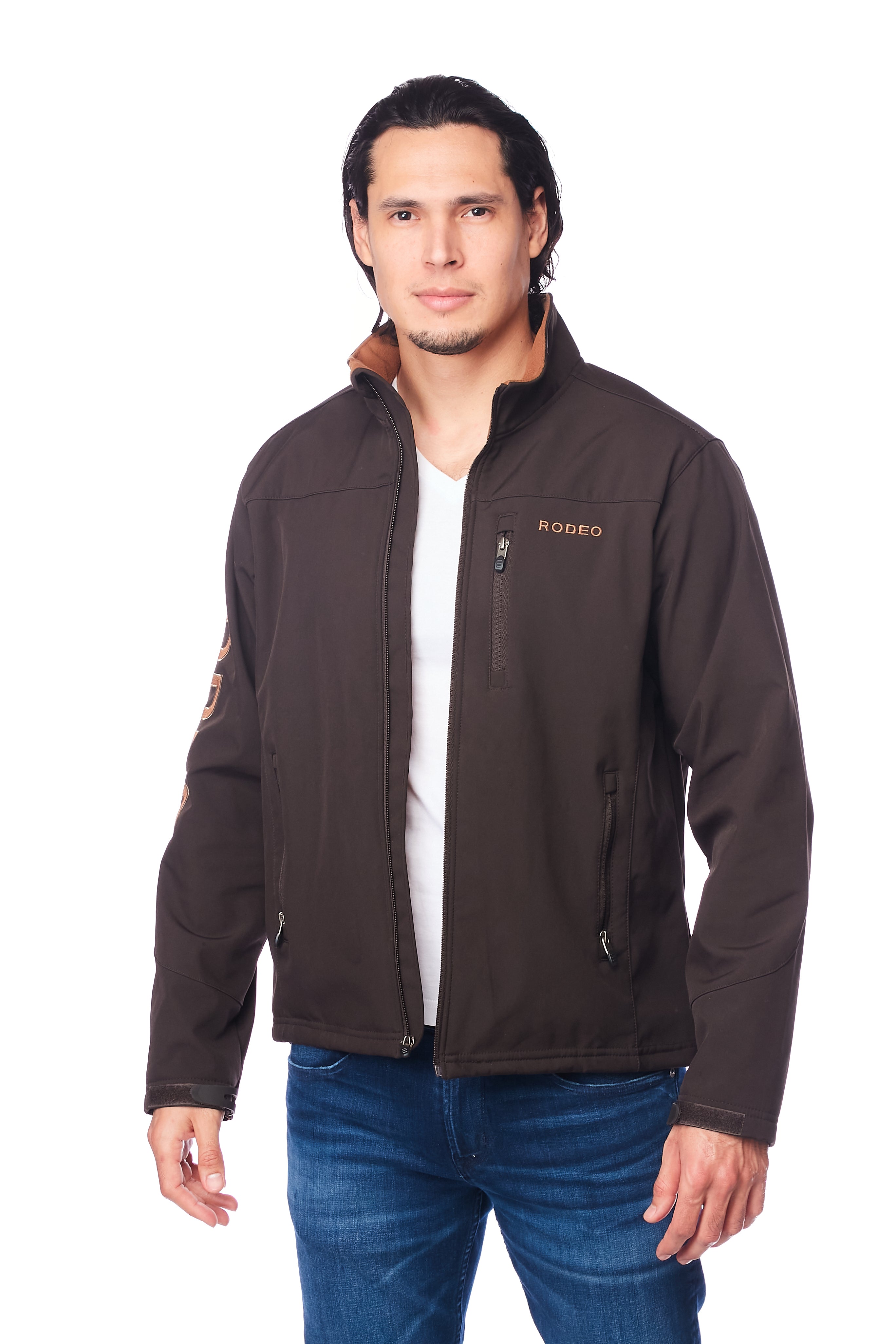 Men's Soft Shell Bonded Jacket-NJ650-EMB-BROWN-COGNAC - Rodeo Clothing wholesale 