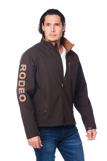 Men's Soft Shell Bonded Jacket-NJ650-EMB-BROWN-COGNAC - Rodeo Clothing wholesale 