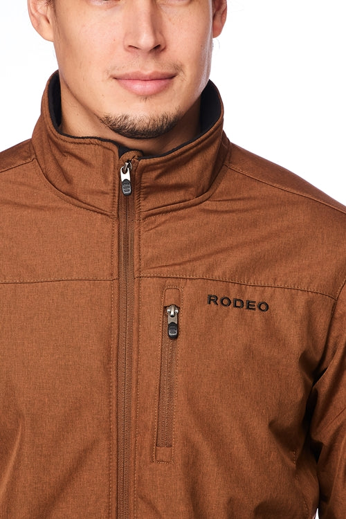 Men's Soft Shell Bonded Jacket-NJ650-EMB-COGNAC-BLACK - Rodeo Clothing wholesale 