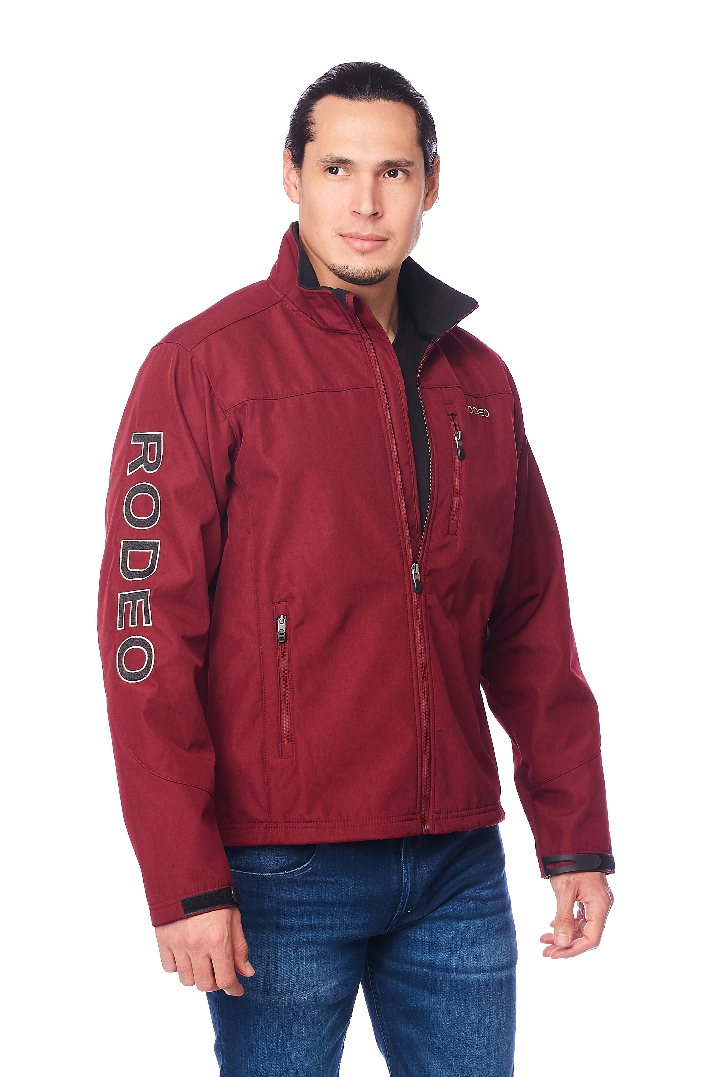 Men's Soft Shell Bonded Jacket-NJ650-EMB-BURG-BLACK - Rodeo Clothing wholesale 