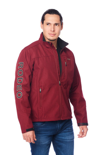 Men's Soft Shell Bonded Jacket-NJ650-EMB-BURG-BLACK - Rodeo Clothing wholesale 
