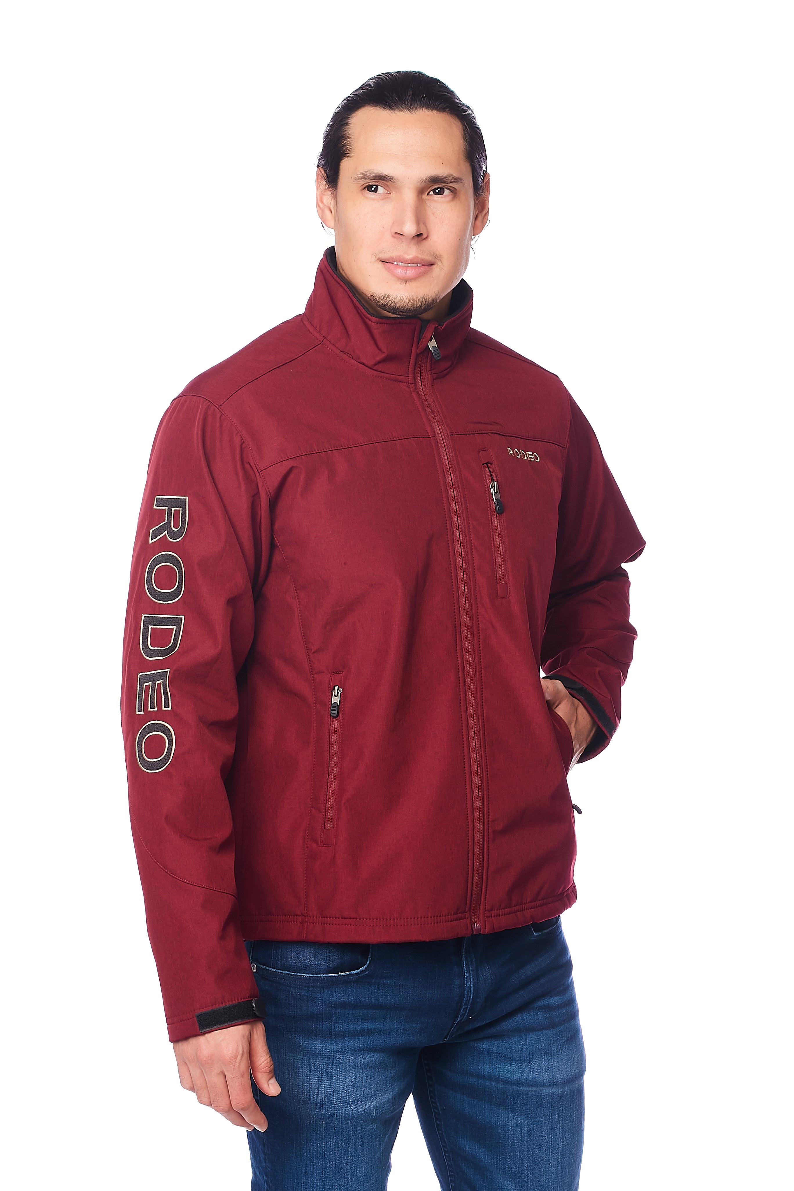 Men's Soft Shell Bonded Jacket-NJ650-EMB-BURG-BLACK - Rodeo Clothing wholesale 