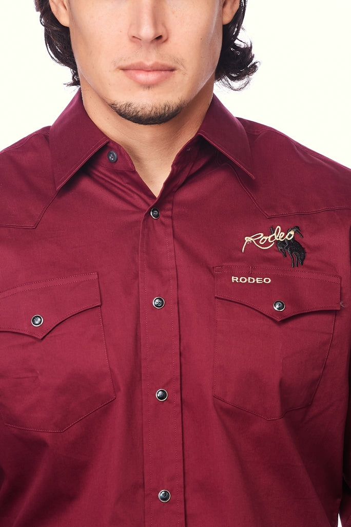PS550-EMB-BURGUNDY - Rodeo Clothing wholesale 