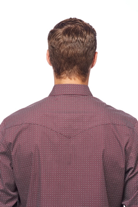 Men's Western Pearl Snap Print Shirt-PS100L-125 - Rodeo Clothing wholesale 