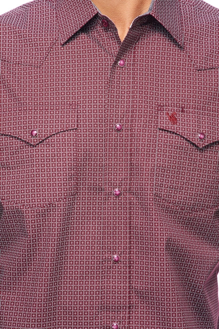 Men's Western Pearl Snap Print Shirt-PS100L-125 - Rodeo Clothing wholesale 