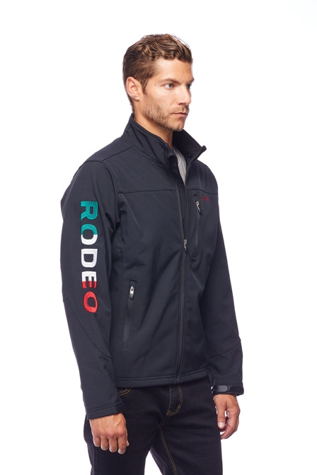 Men's Soft Shell Bonded Jacket-NJ650-EMB-BLACKMEX - Rodeo Clothing wholesale 