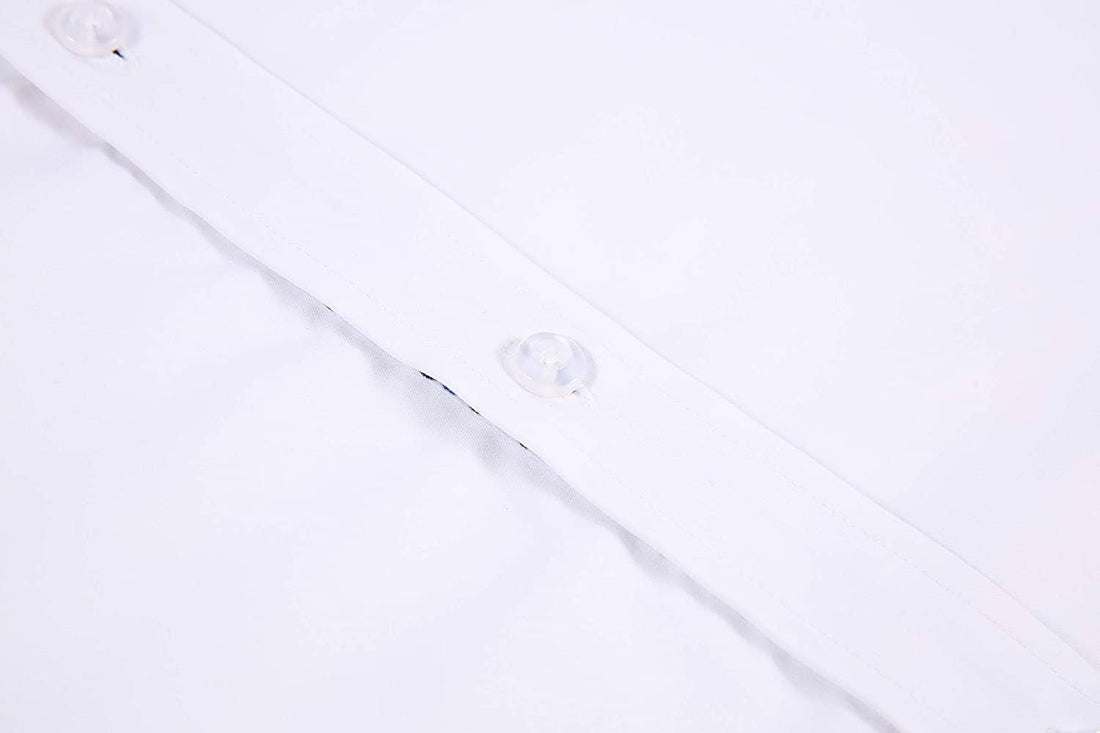 Calvetti Mens Dress Shirts Wrinkle Free Regular Long Sleeve Shirts-WHITE - Rodeo Clothing wholesale 
