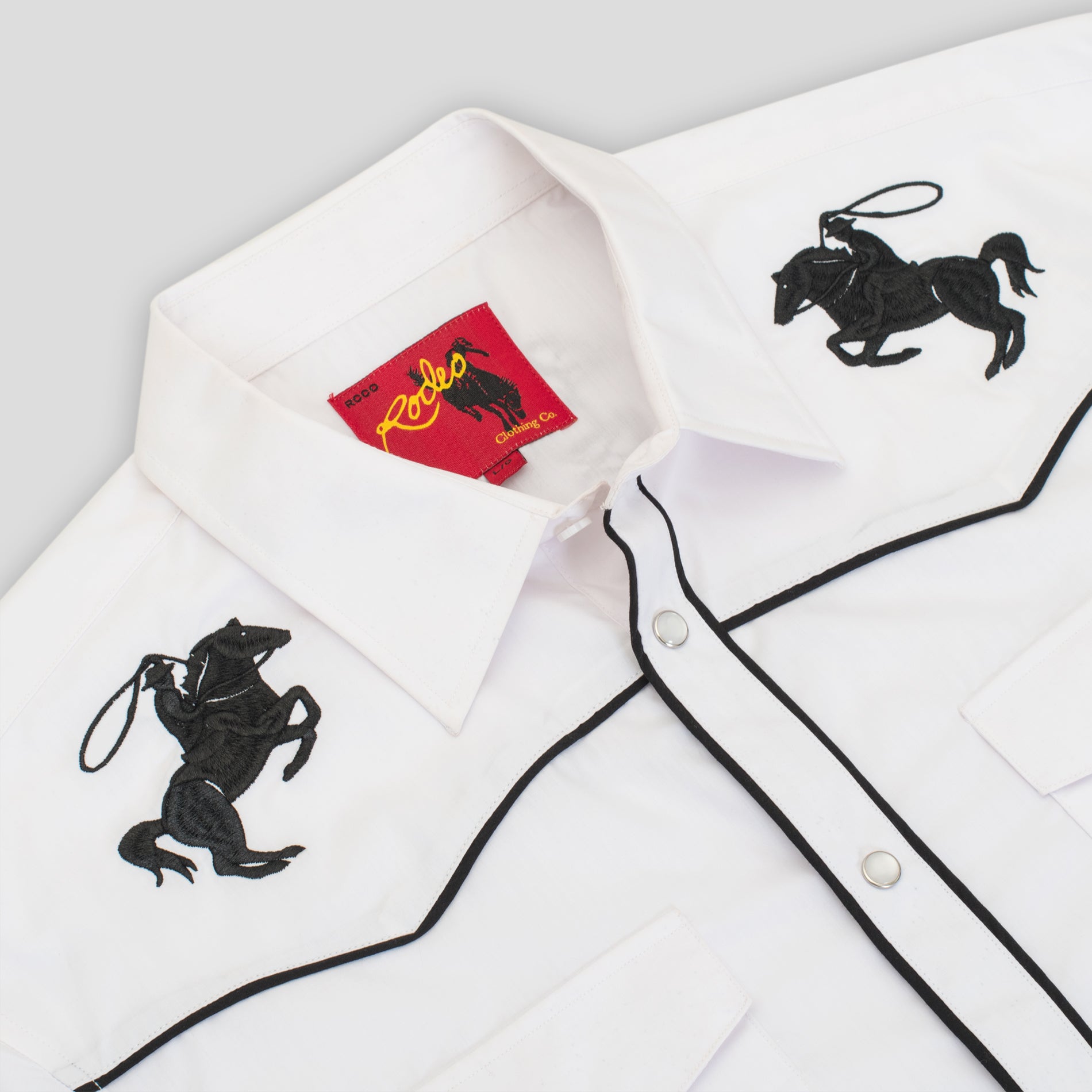 Men's Poly/Cotton L/S Horse Embroidery Western Shirts-PS560L-508 - Rodeo Clothing wholesale 