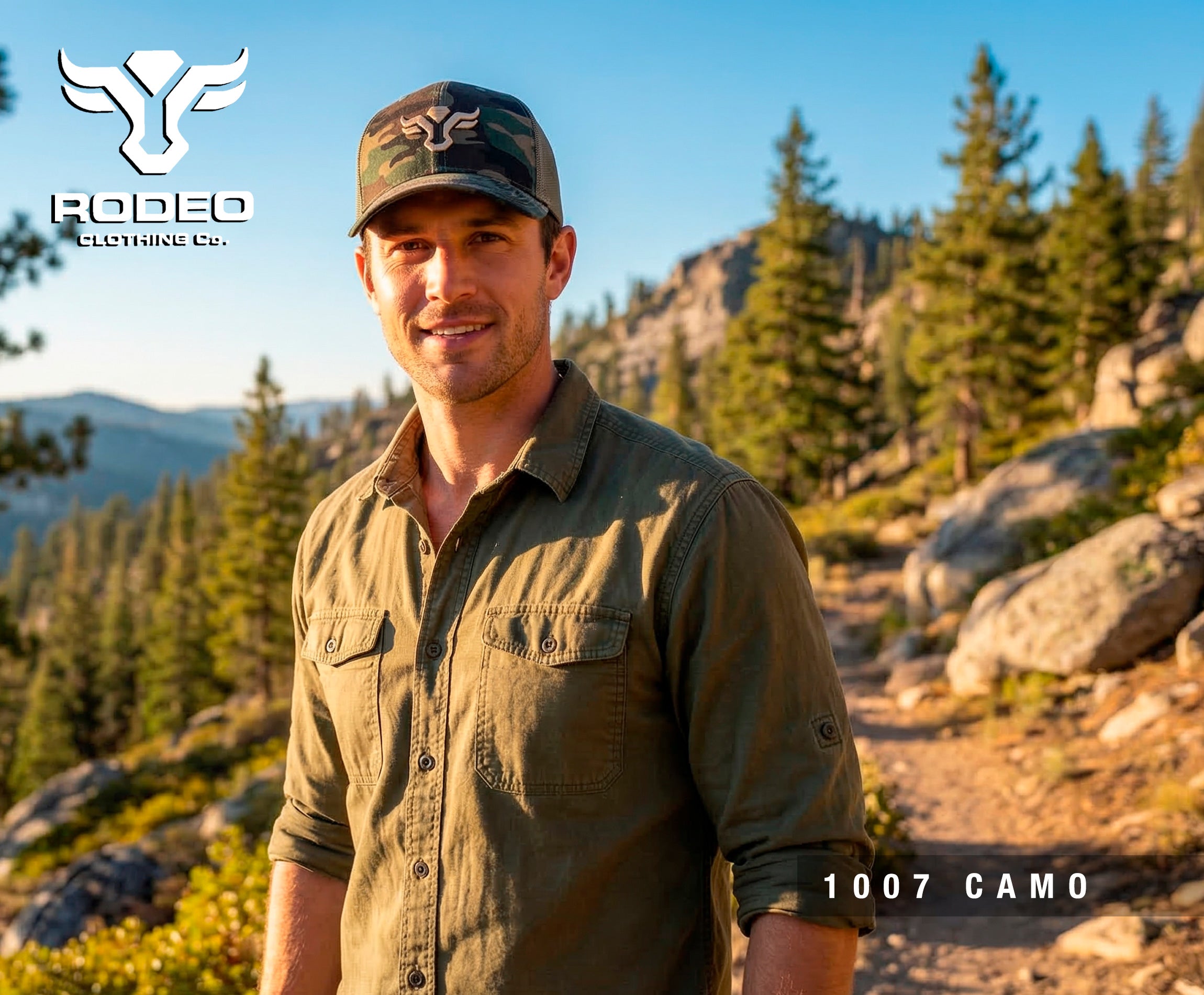 Men’s Cotton Twill Mesh Western Cap –TH101-1107-CAMO