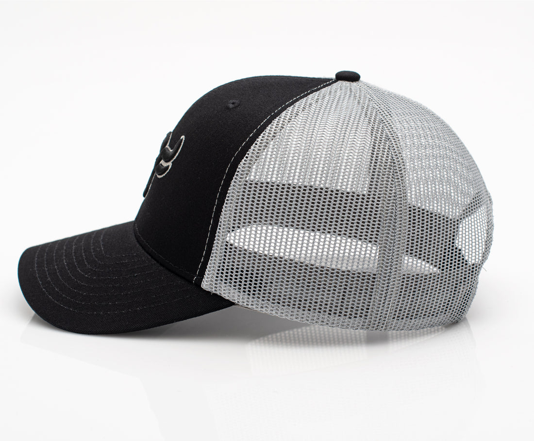 Men’s Cotton Twill Mesh Western Cap –TH101-1106-BLACK-GREY