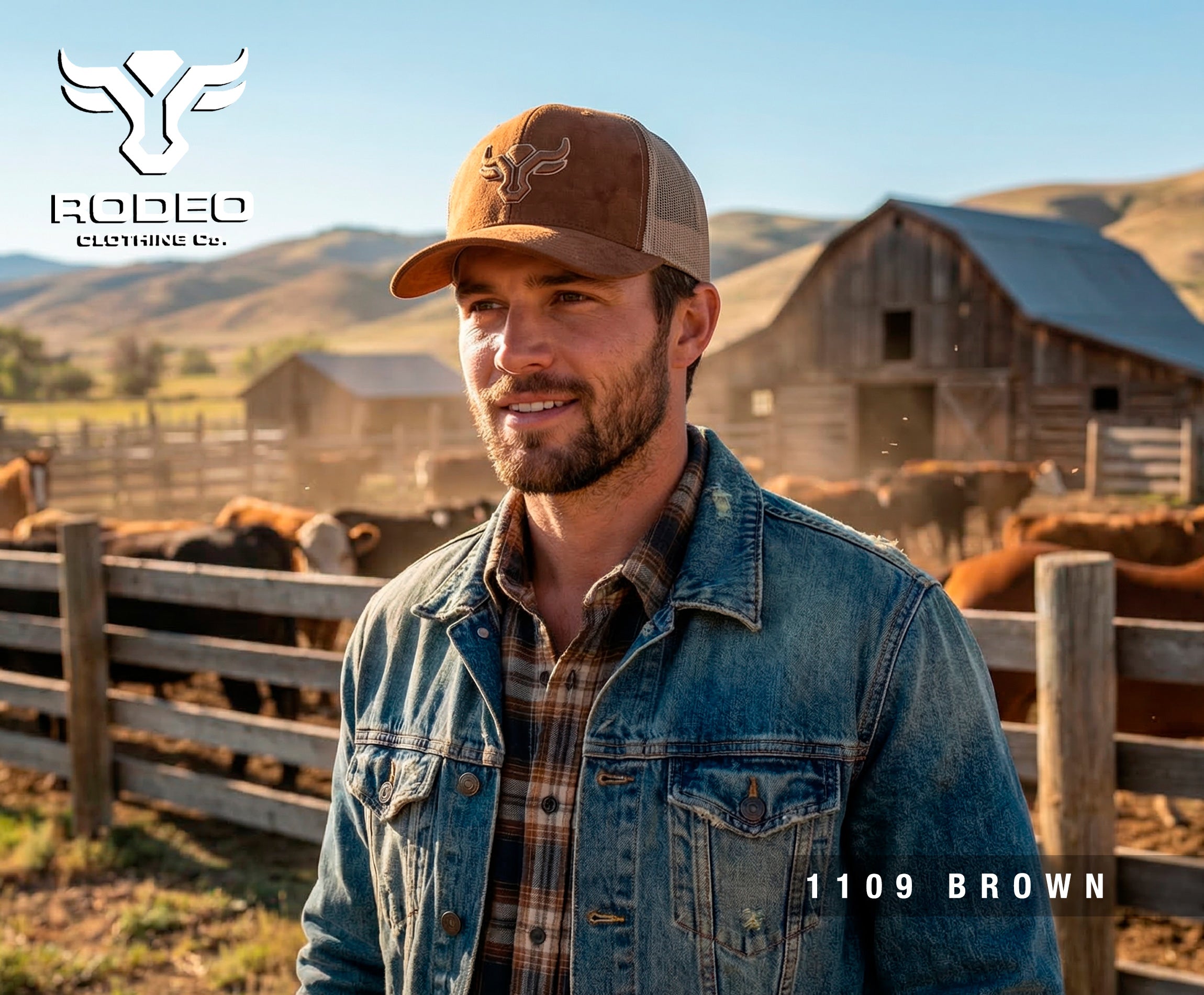 Men’s Cotton Twill Mesh Western Cap –TH101-1109-BROWN