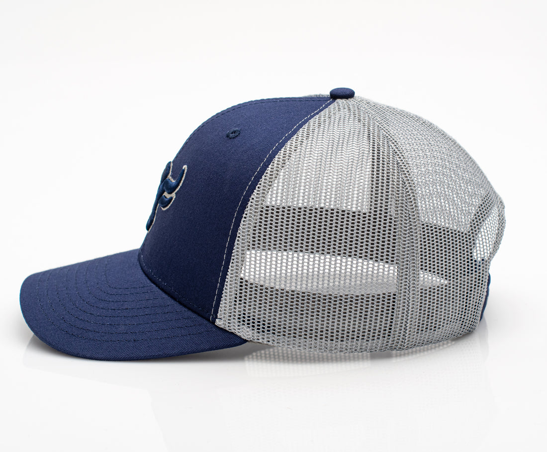 Men’s Cotton Twill Mesh Western Cap –TH101-1111-BLUE-GREY