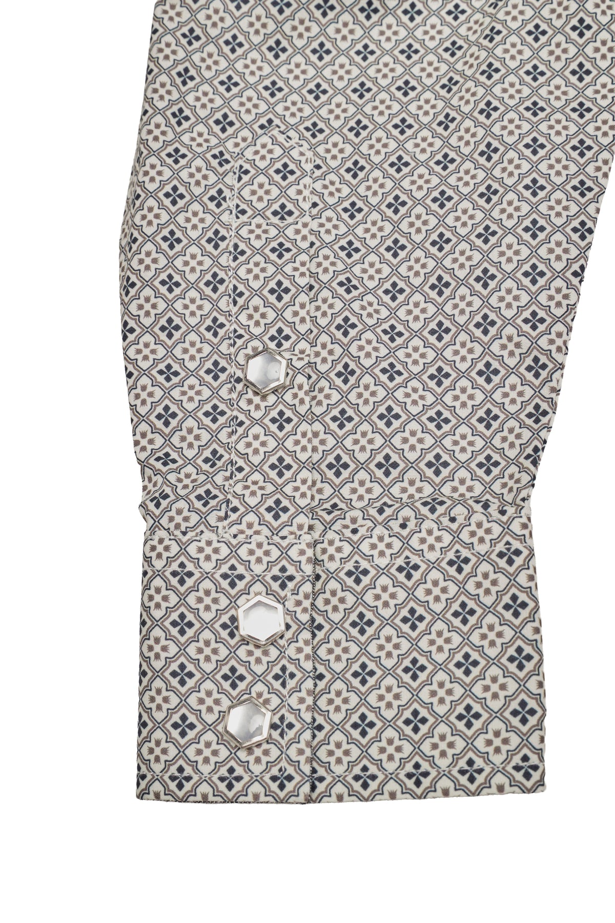 Men's Western Pearl Snap Print Shirt-PS100L-1108