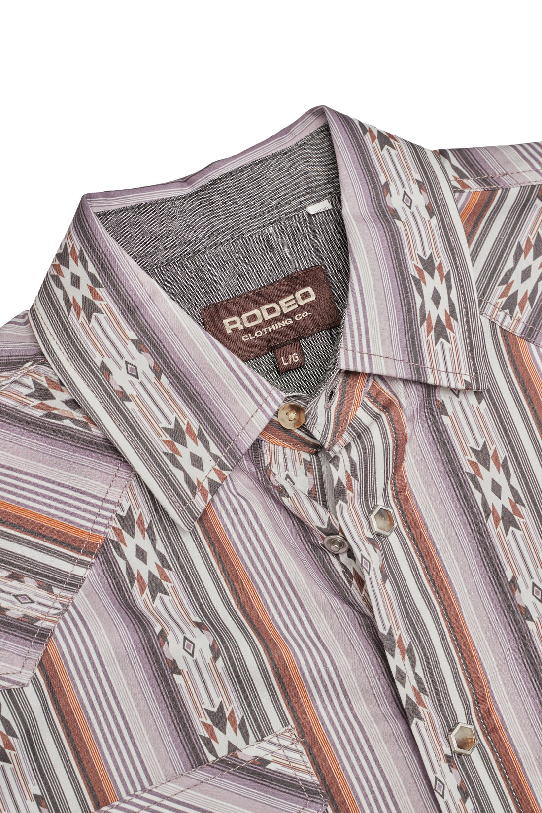 Men's Western Pearl Snap Print Shirt-PS100L-1115