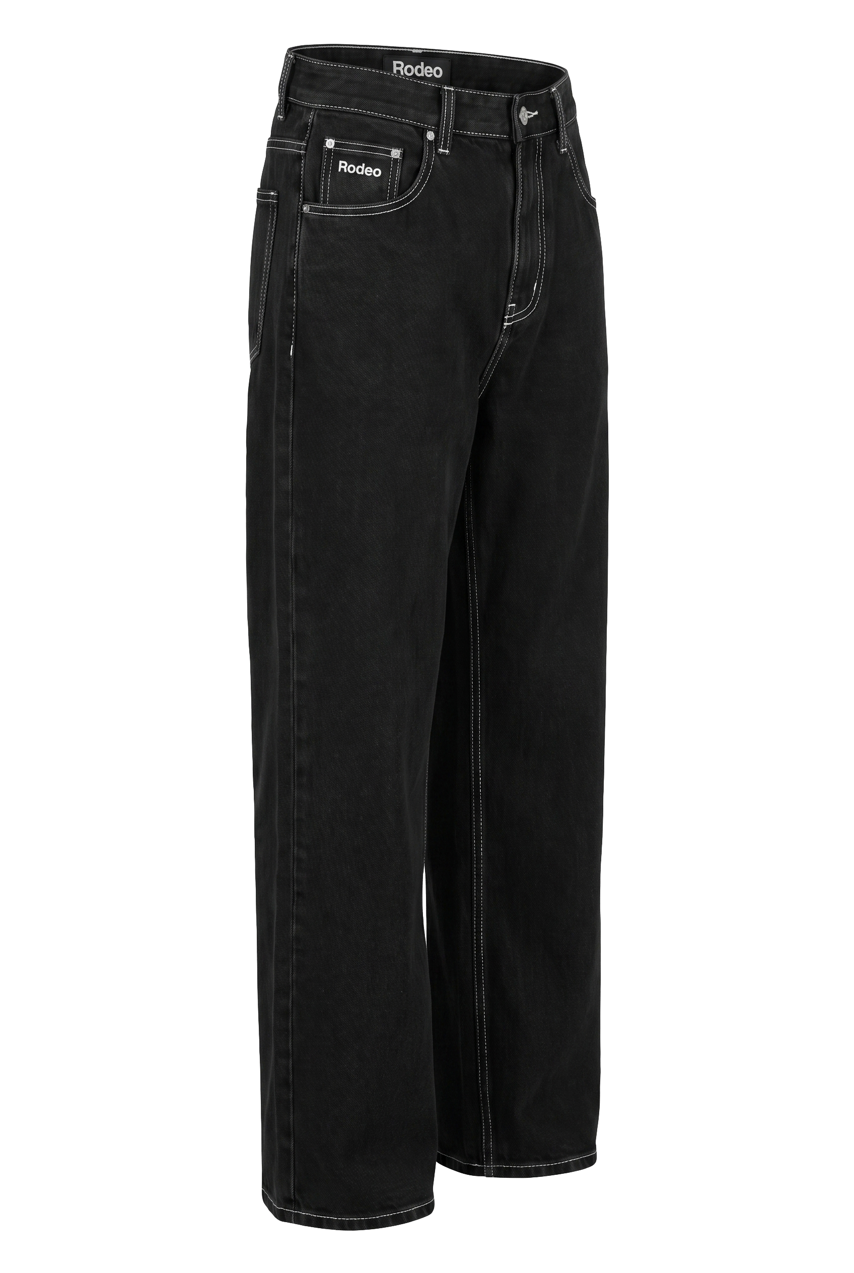 MEN'S COTTON/SPANDEX STRETCH FANCY SLIM STRAIGHT JEANS-RP500-504-DKBLACK