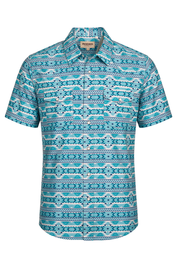 Men’s UPF 50+ Sun Protection Short Sleeve Western Shirt-RT101S-1125