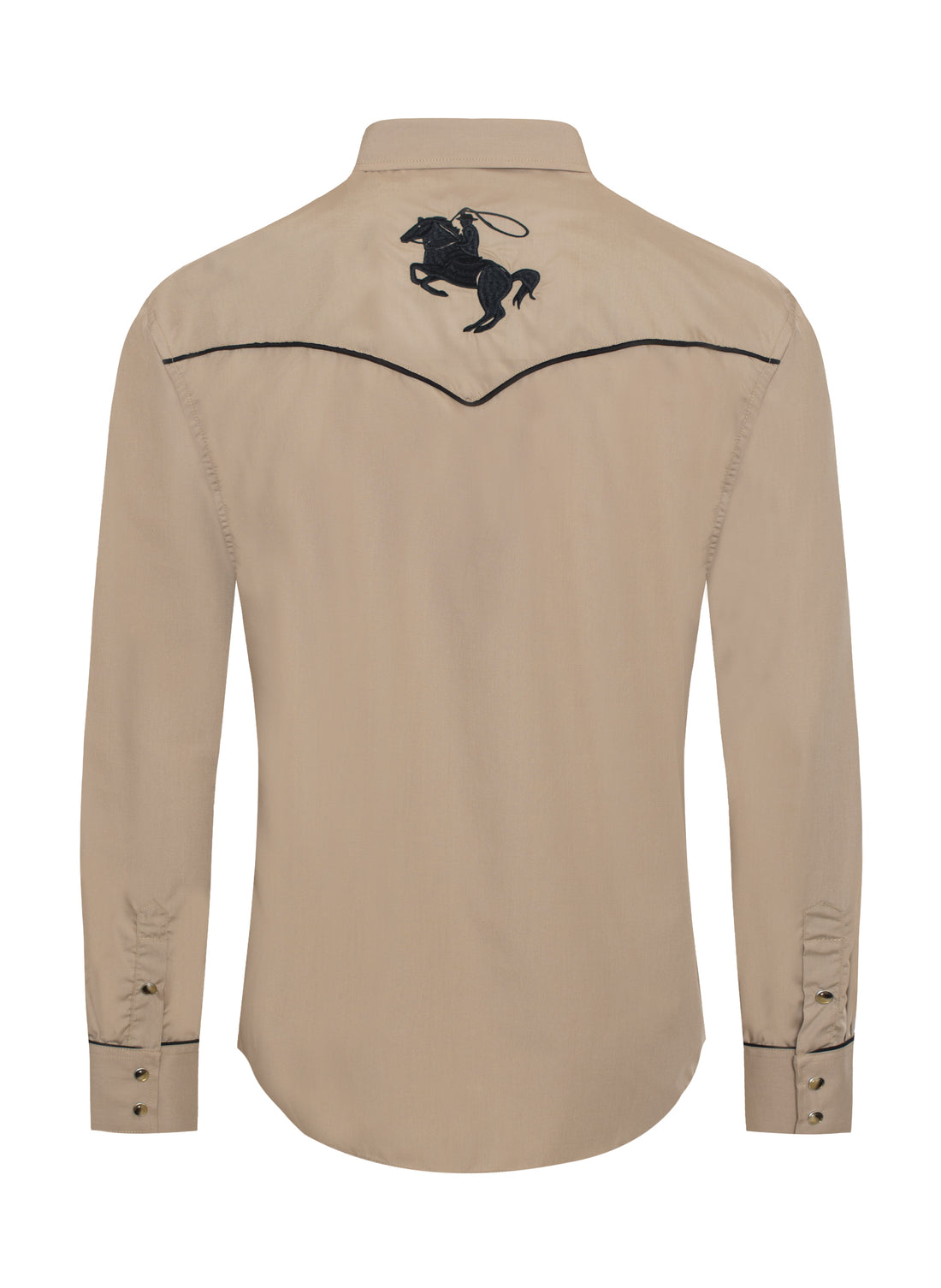 Men's Poly/Cotton L/S Horse Embroidery Western Shirts-PS560L-506 - Rodeo Clothing wholesale 