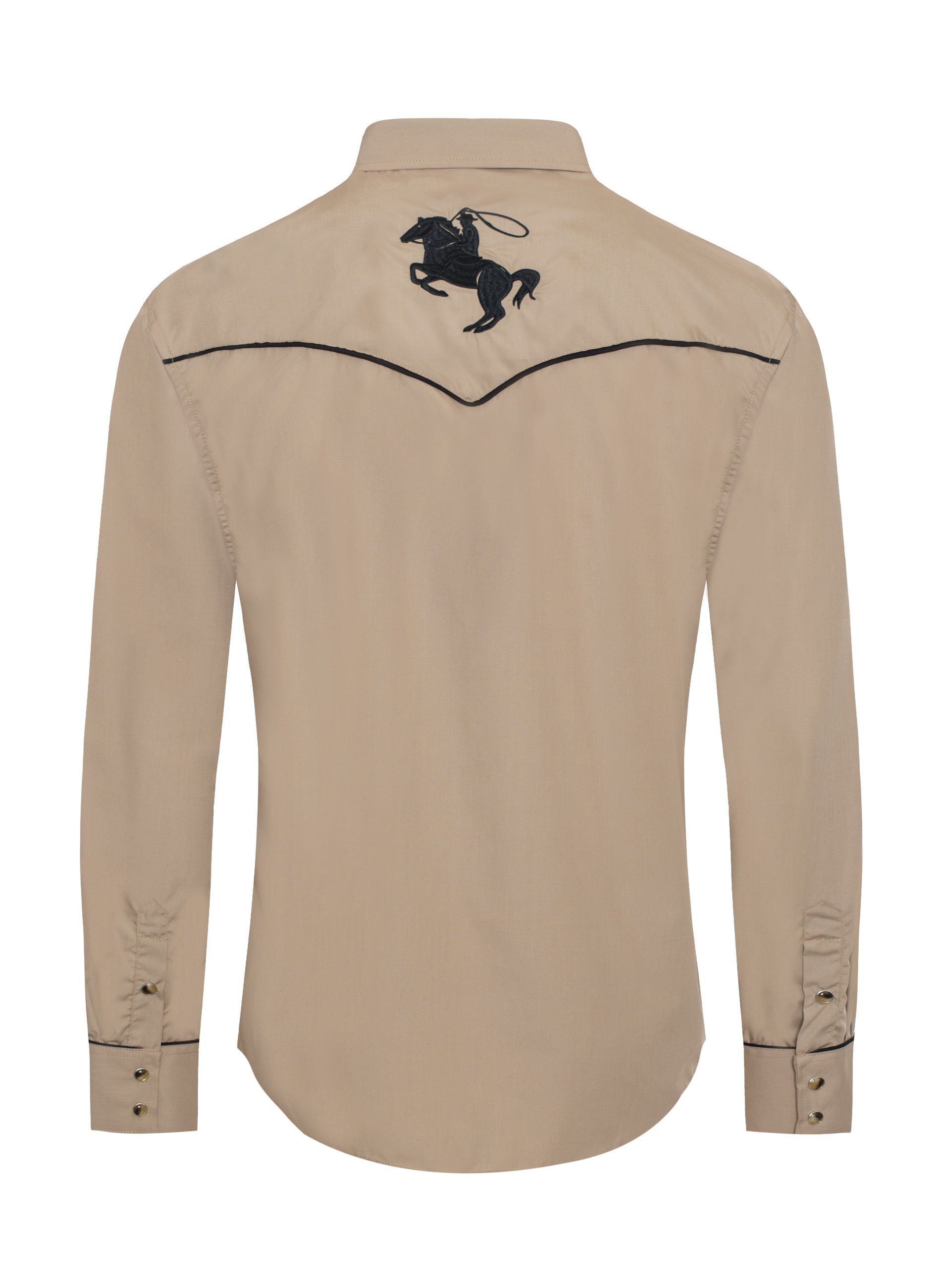 Men's Poly/Cotton L/S Horse Embroidery Western Shirts-PS560L-506 - Rodeo Clothing wholesale 