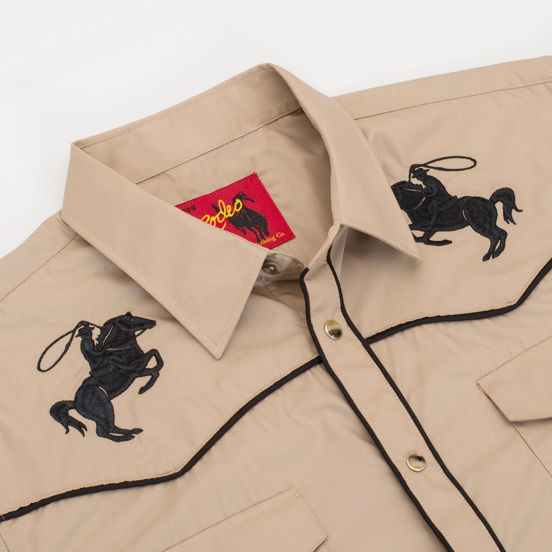 Men's Poly/Cotton L/S Horse Embroidery Western Shirts-PS560L-506 - Rodeo Clothing wholesale 