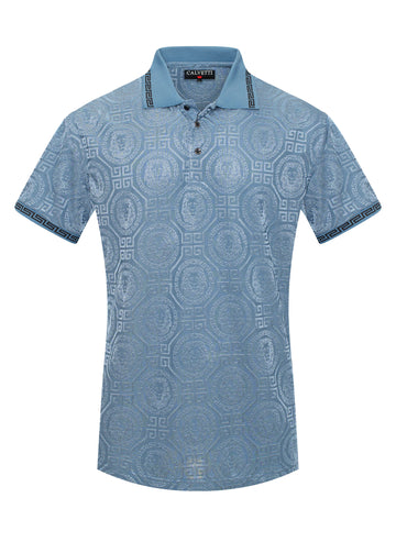MEN'S COTTON/POLY FANCY POLO SHIRTS-CS200-212 - Rodeo Clothing wholesale 