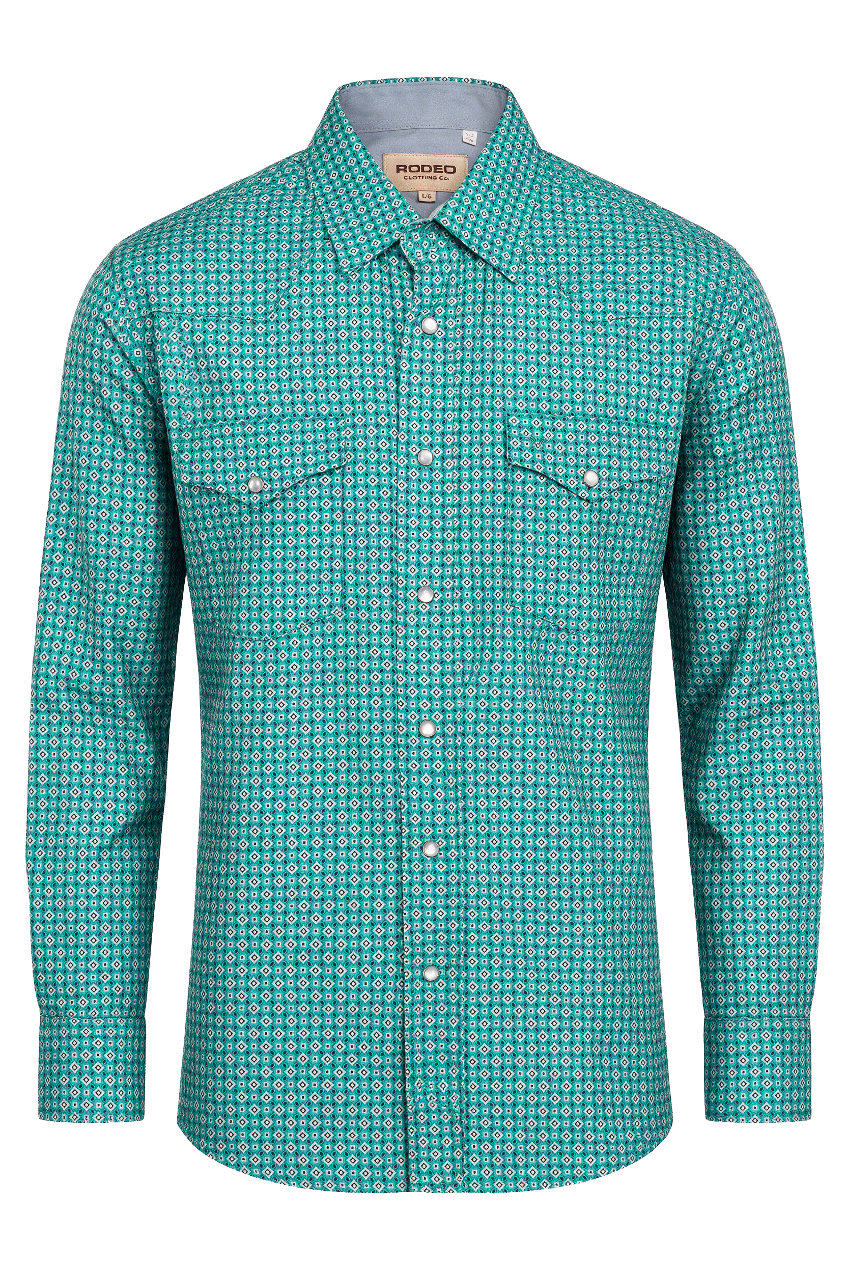 Men's Western Pearl Snap Aztec Print Shirt-MPS110L-1159