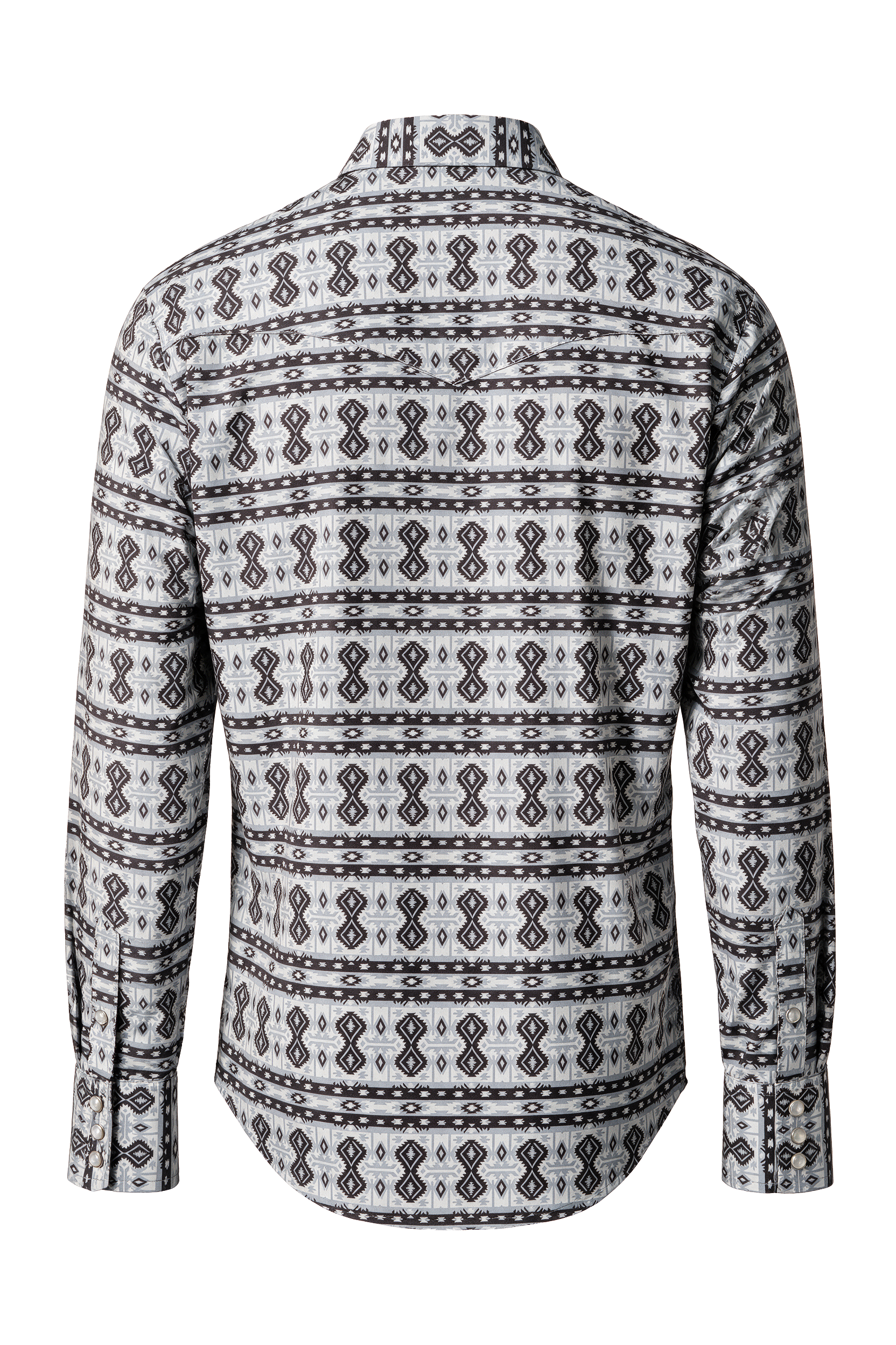 Men's Western Pearl Snap Aztec Print Shirt-MPS110L-1161