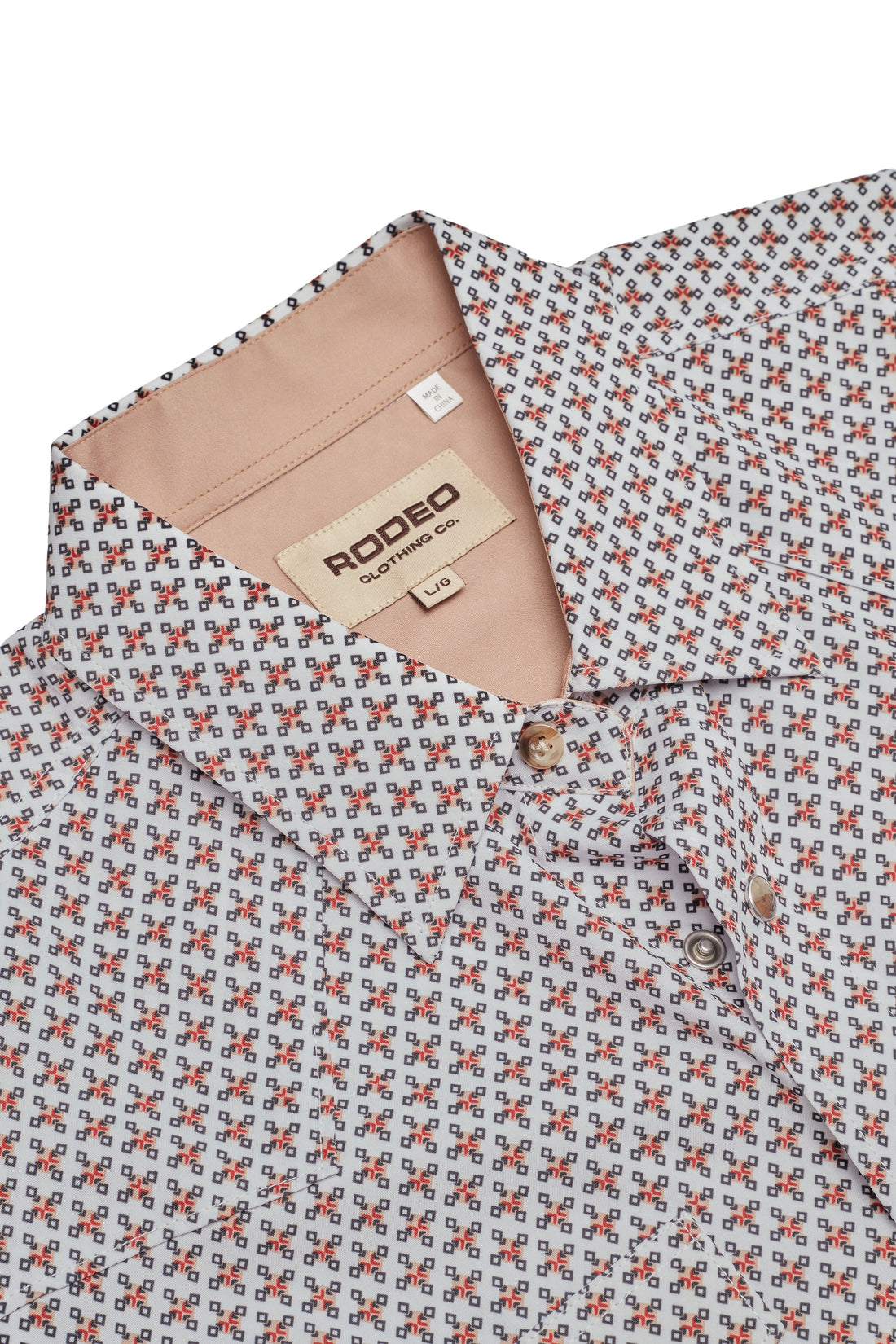 Men's Western Pearl Snap Aztec Print Shirt-MPS110S-1171