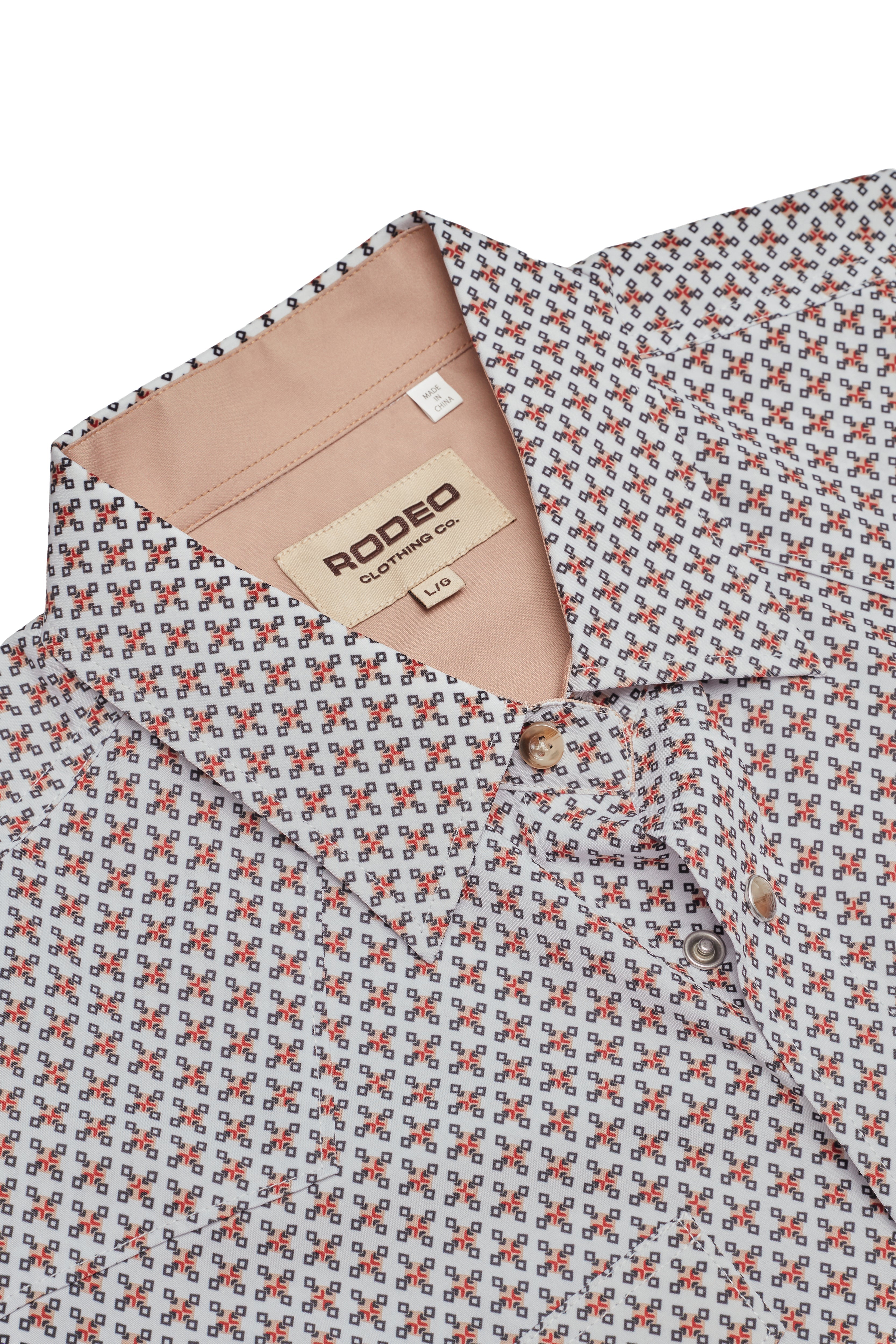 Men's Western Pearl Snap Aztec Print Shirt-MPS110S-1171