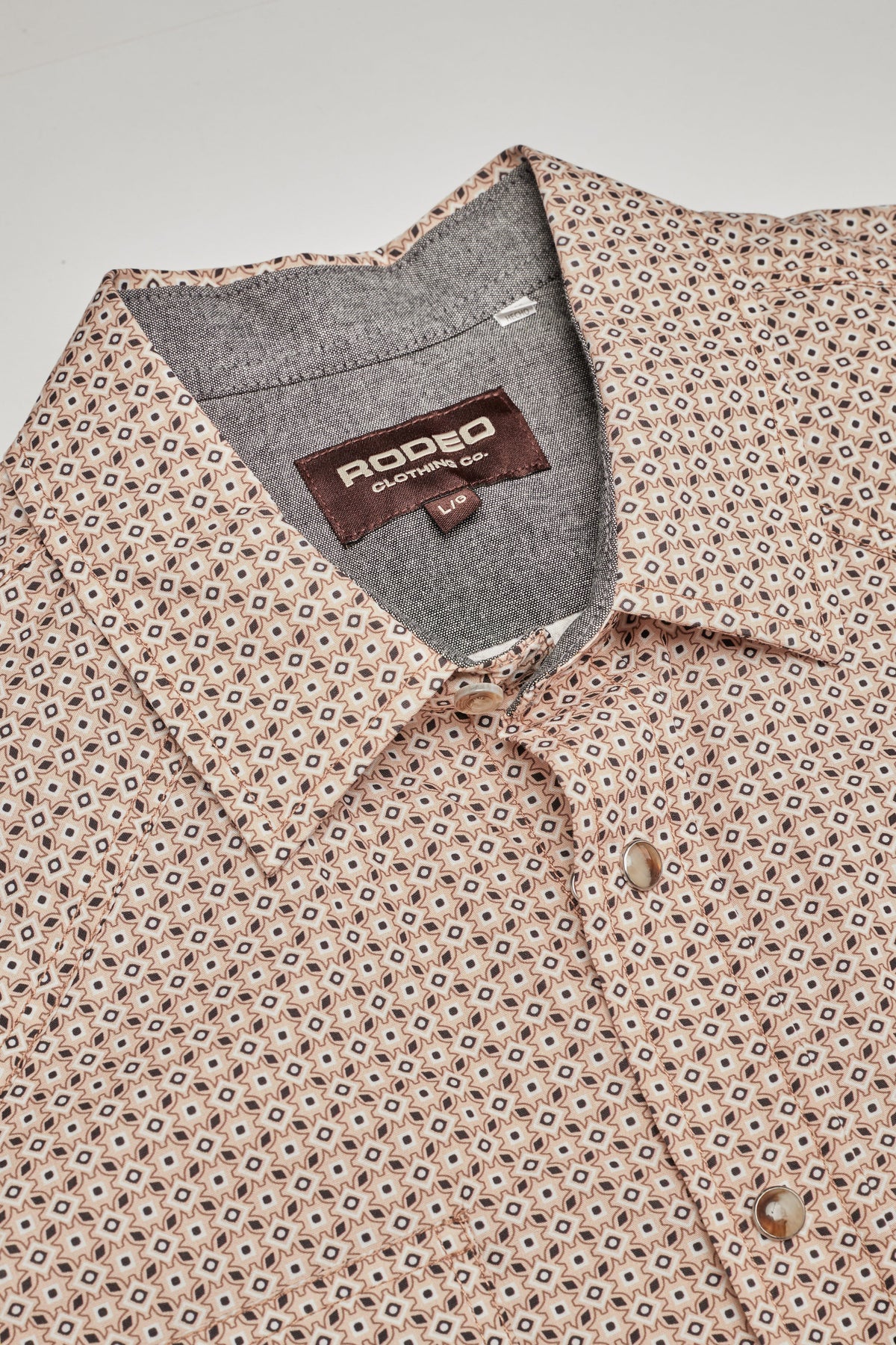 Men's Western Pearl Snap Print Shirt-PS100L-1082