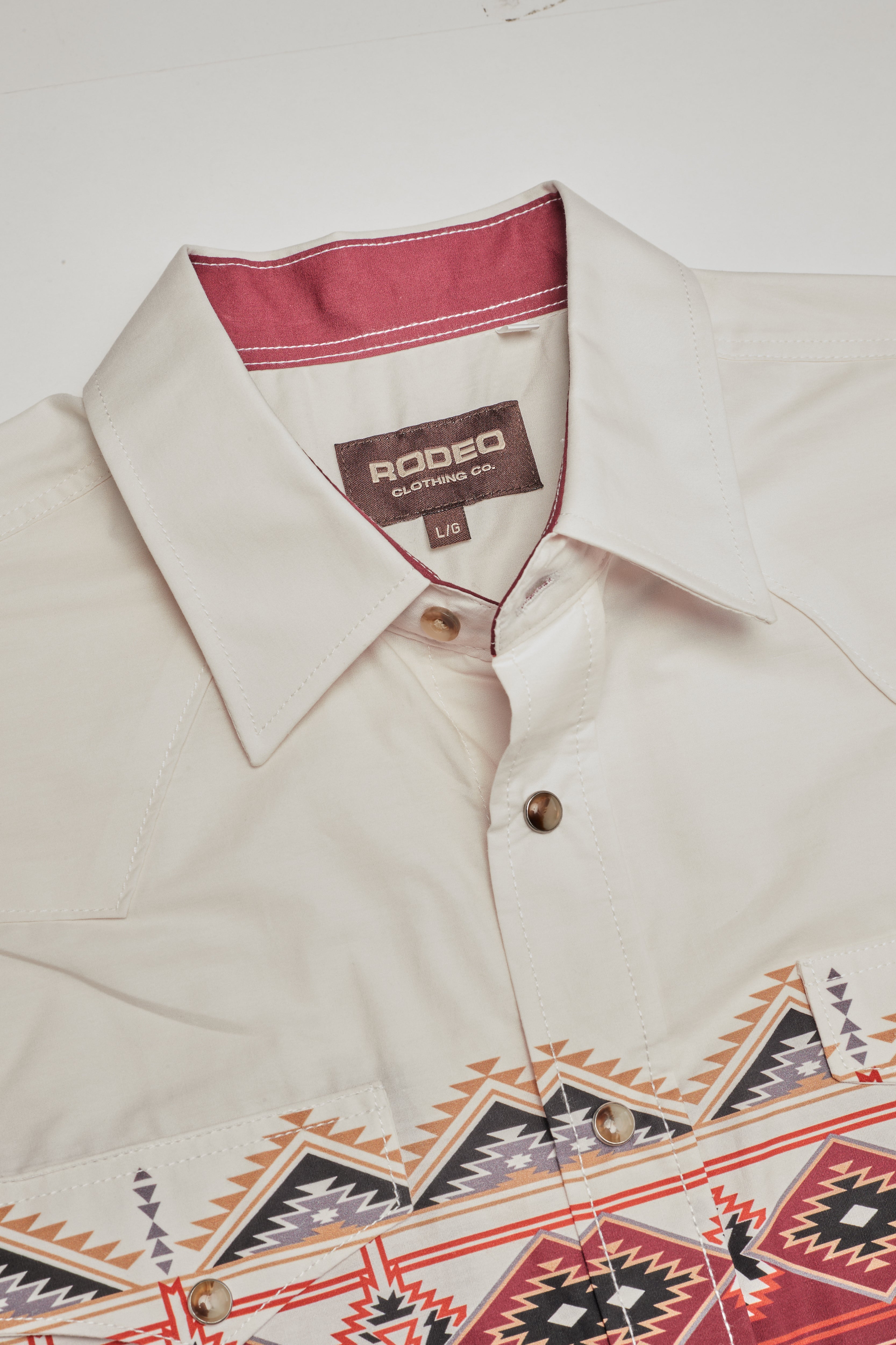 Men's Western Pearl Snap Print Shirt-PS100L-1088