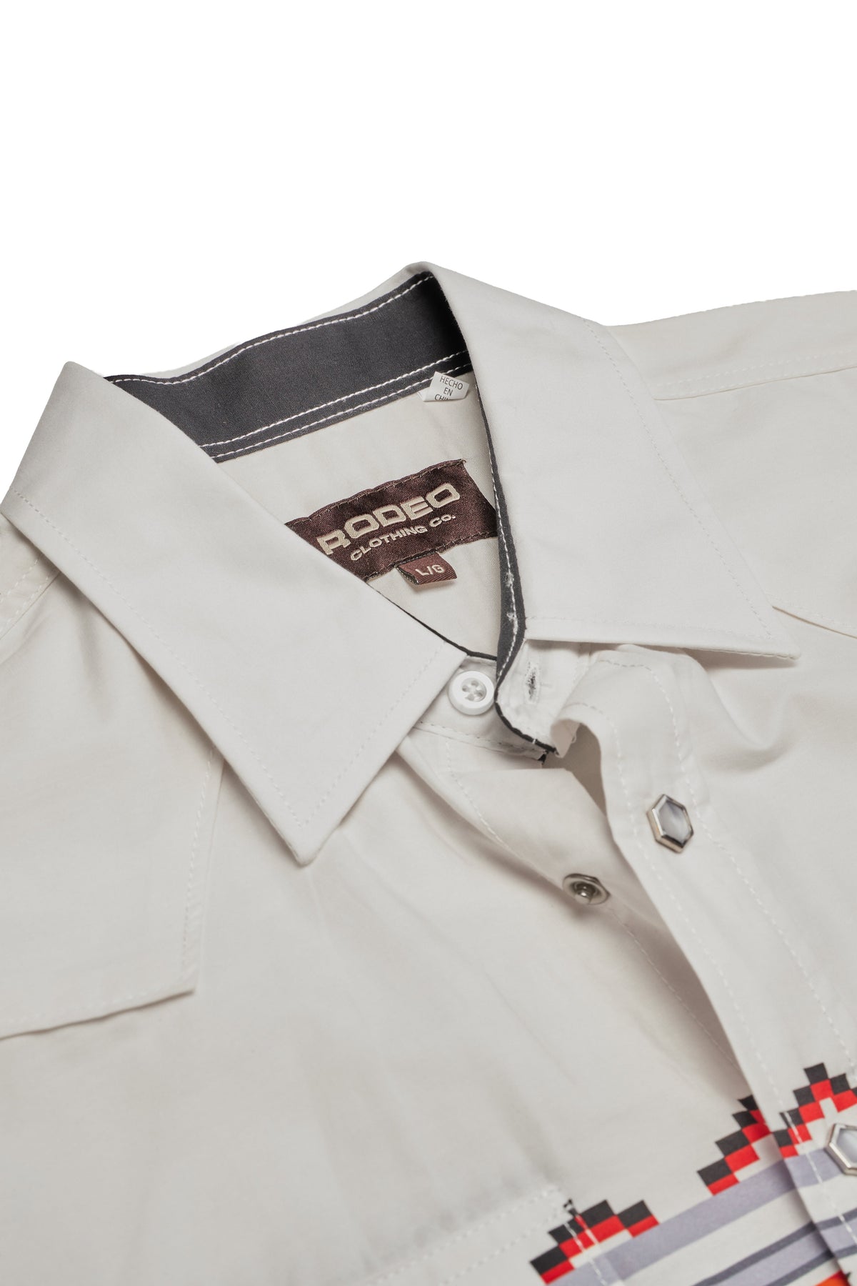 Men's Western Pearl Snap Print Shirt-PS100L-1108