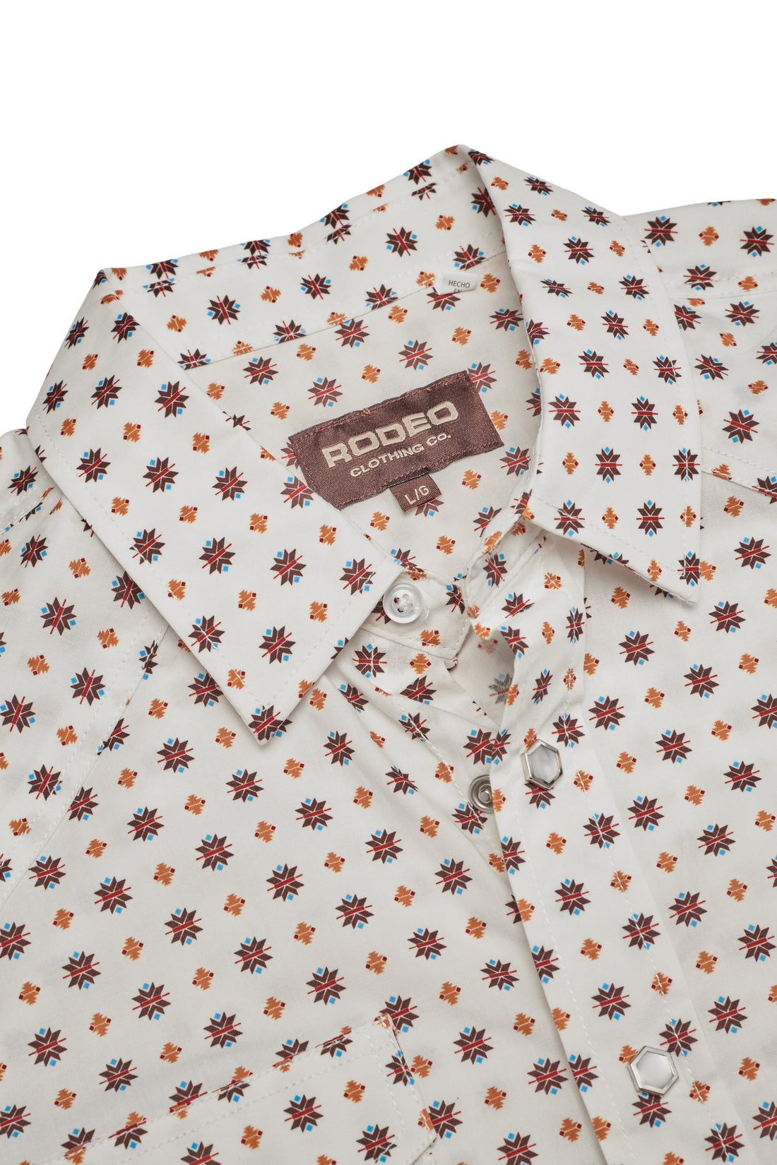 Men's Western Pearl Snap Print Shirt-PS100L-1112
