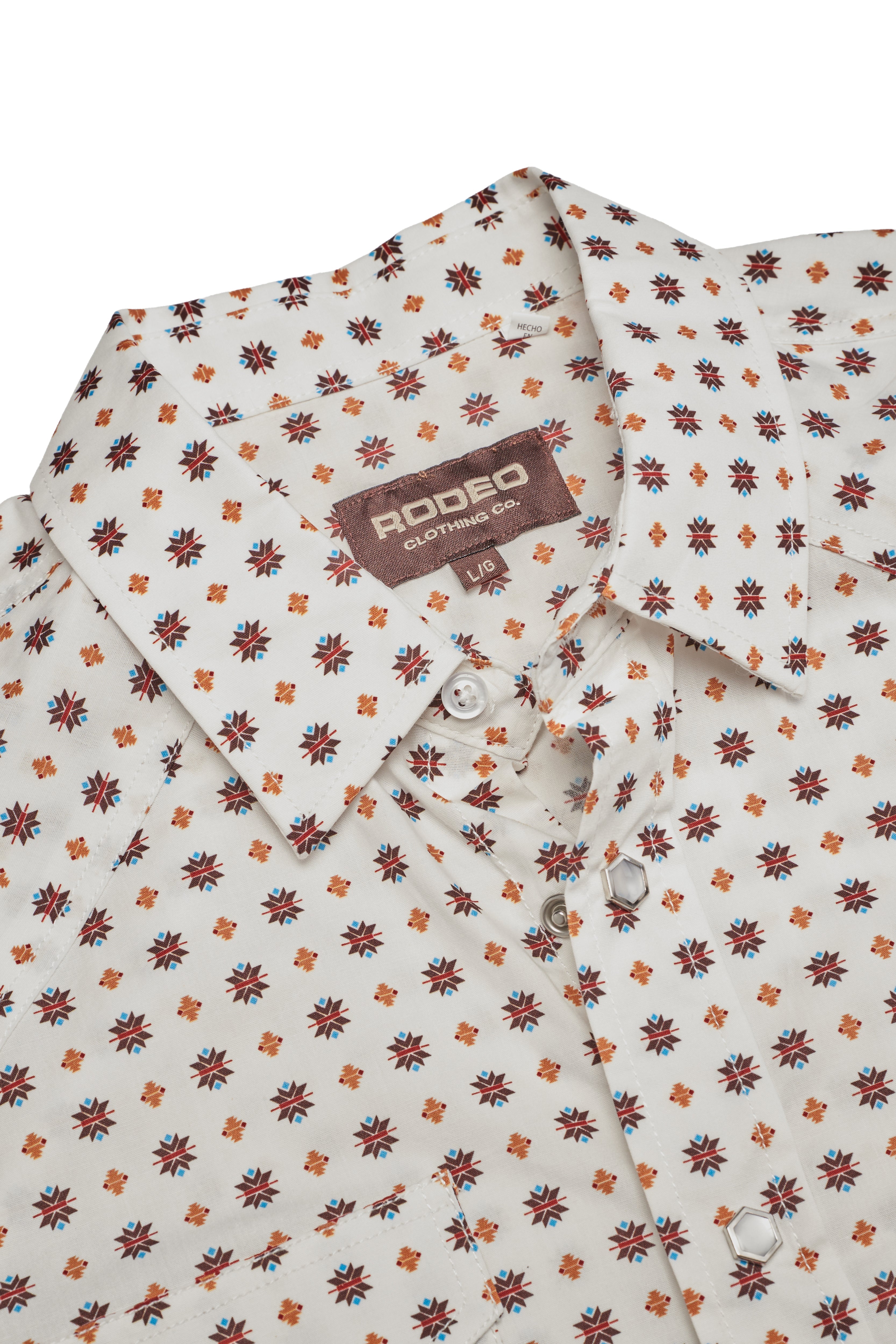 Men's Western Pearl Snap Print Shirt-PS100L-1112