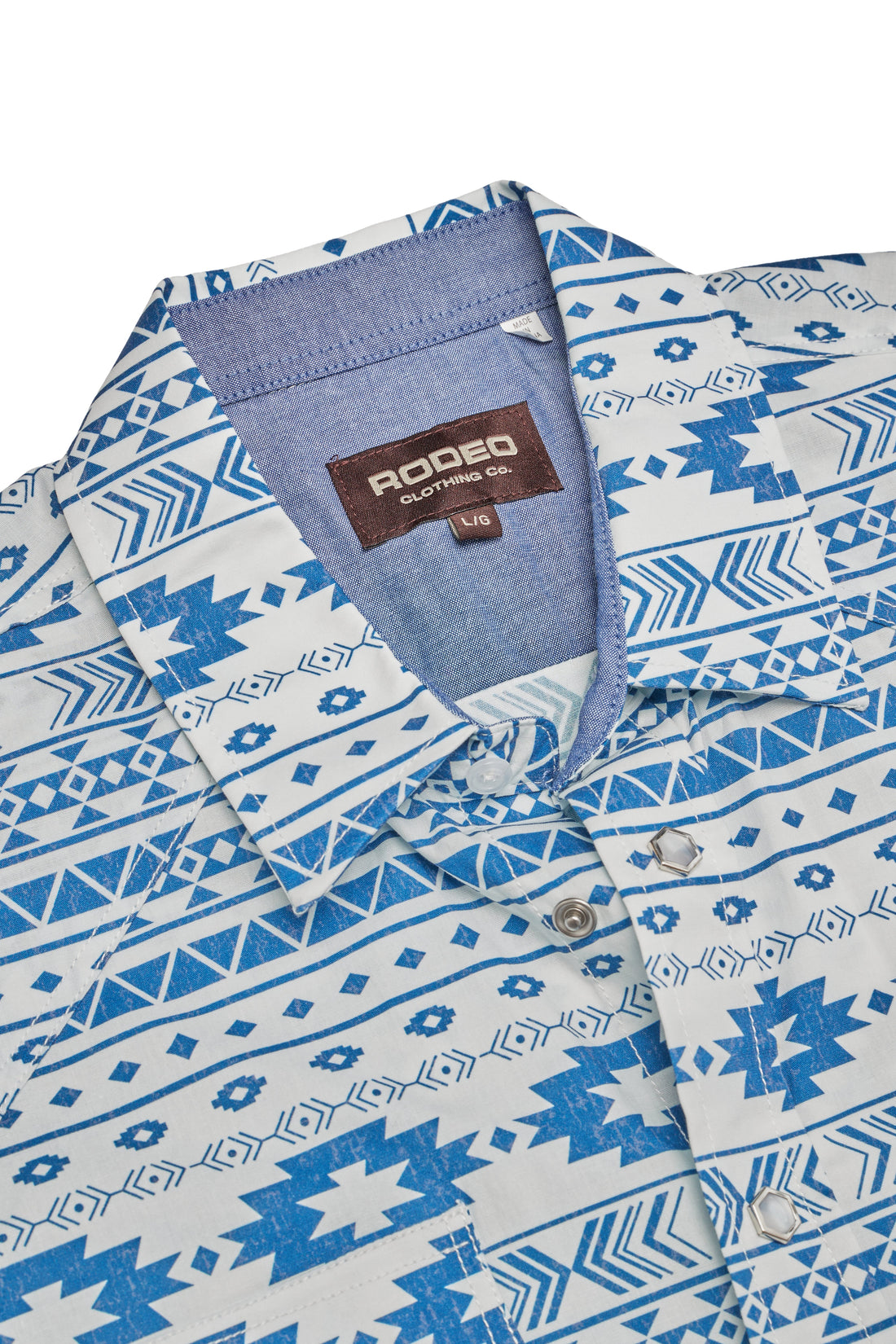 Men's Western Pearl Snap Print Shirt-PS100L-1113