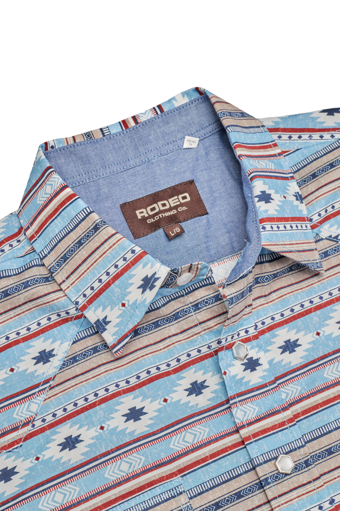 Men's Western Pearl Snap Print Shirt-PS100L-1118