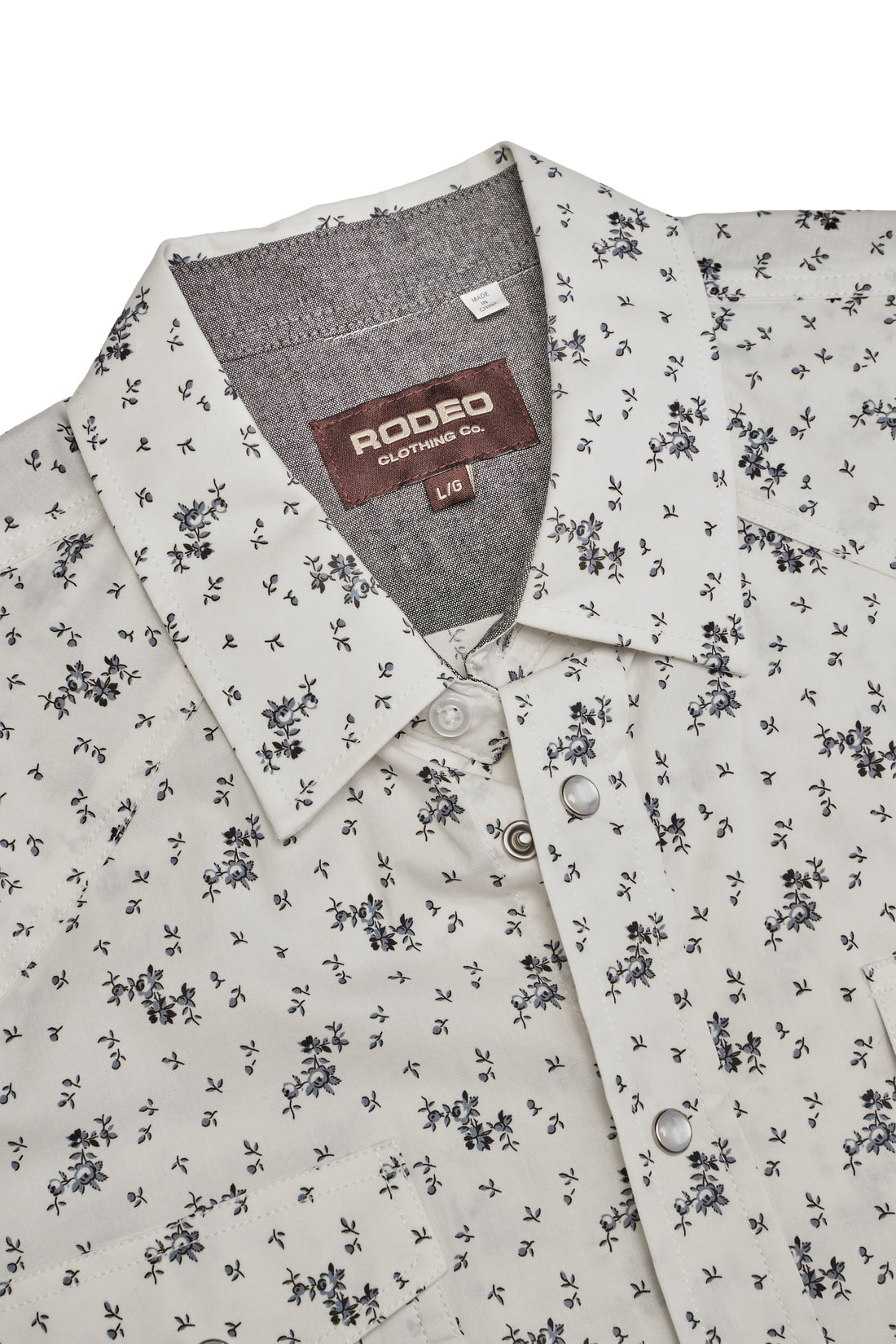 Men's Western Pearl Snap Print Shirt-PS100L-1121