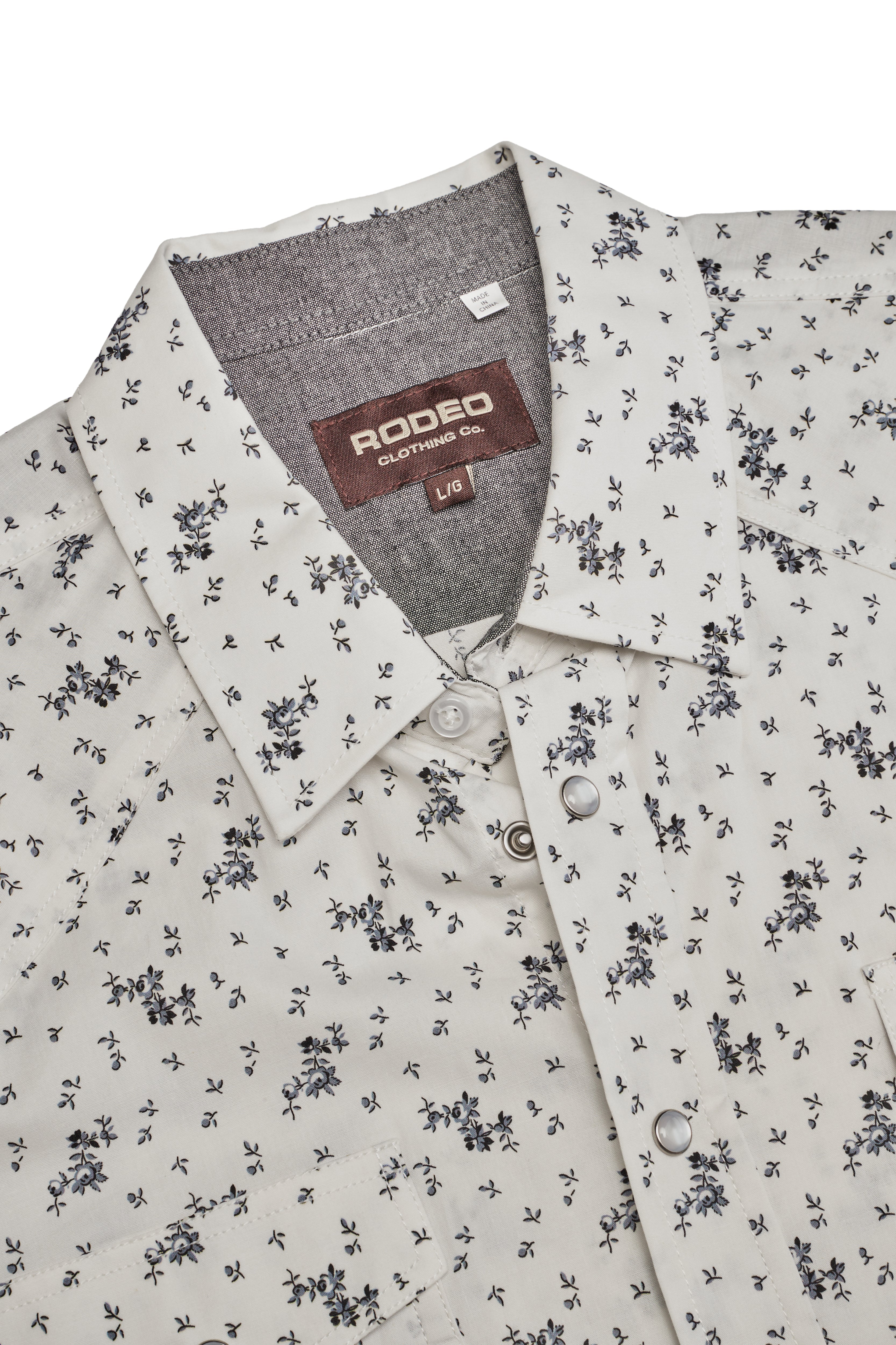 Men's Western Pearl Snap Print Shirt-PS100L-1121