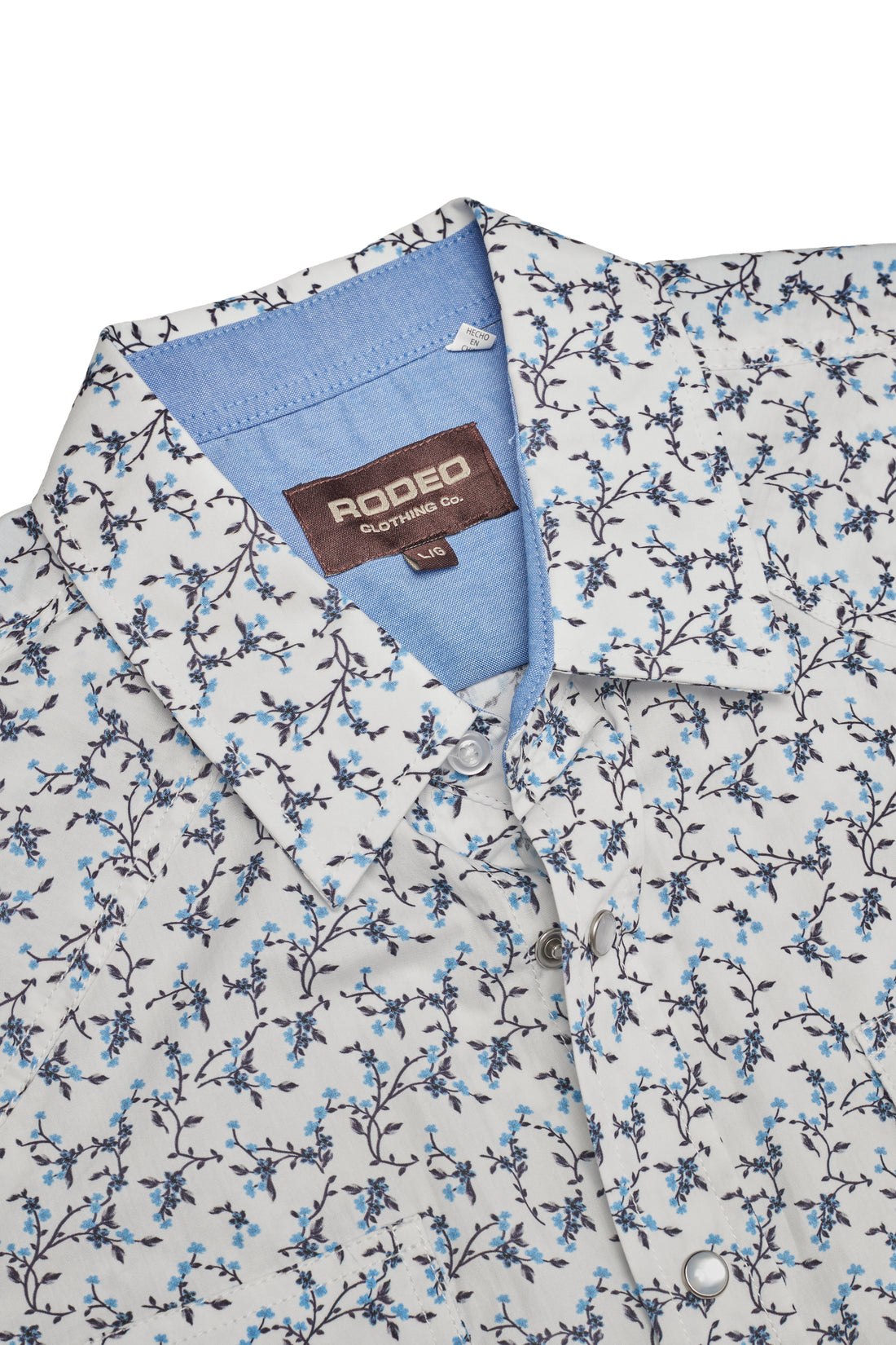 Men's Western Pearl Snap Print Shirt-PS100L-1123