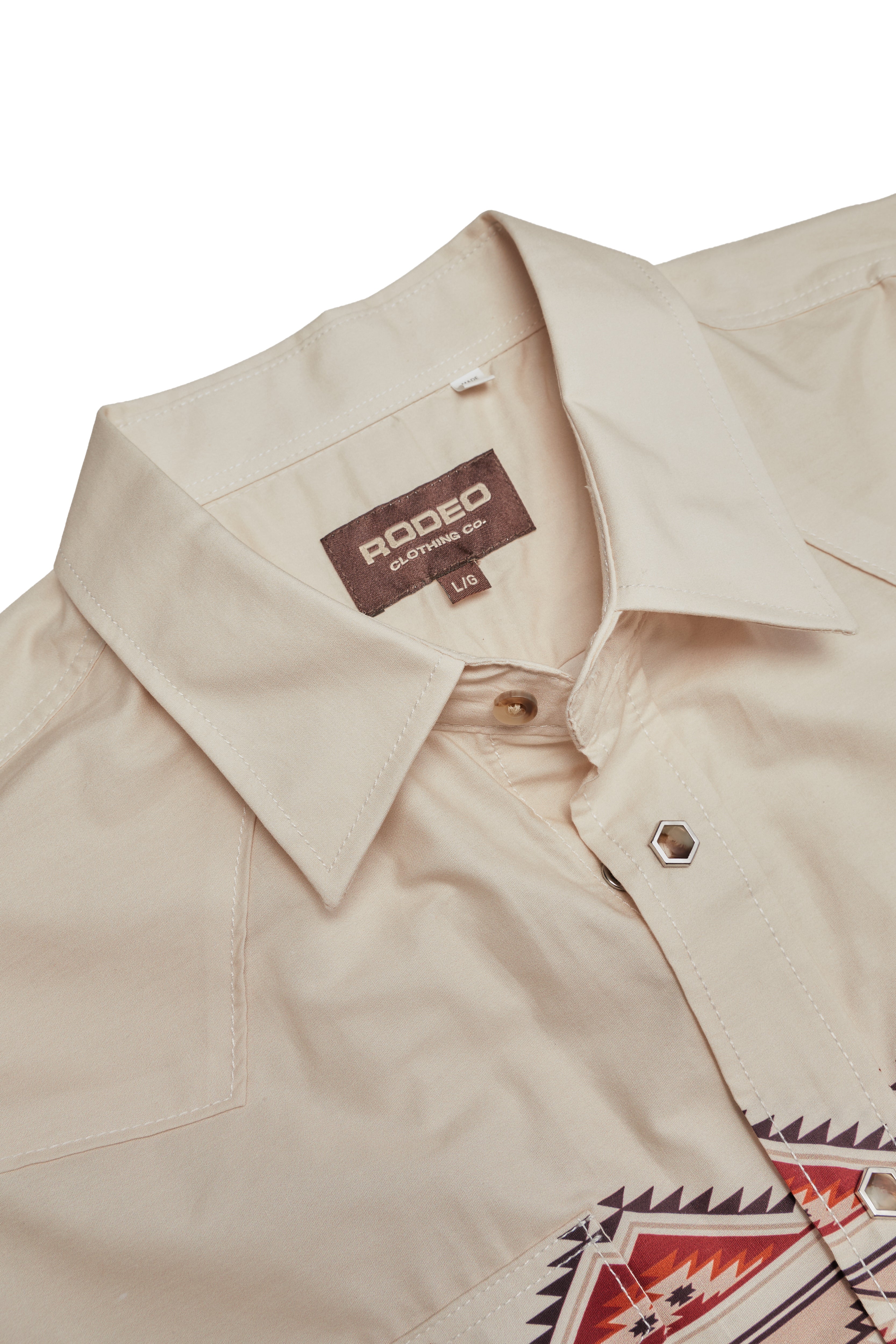 Men's Western Pearl Snap Print Shirt-PS100L-1127
